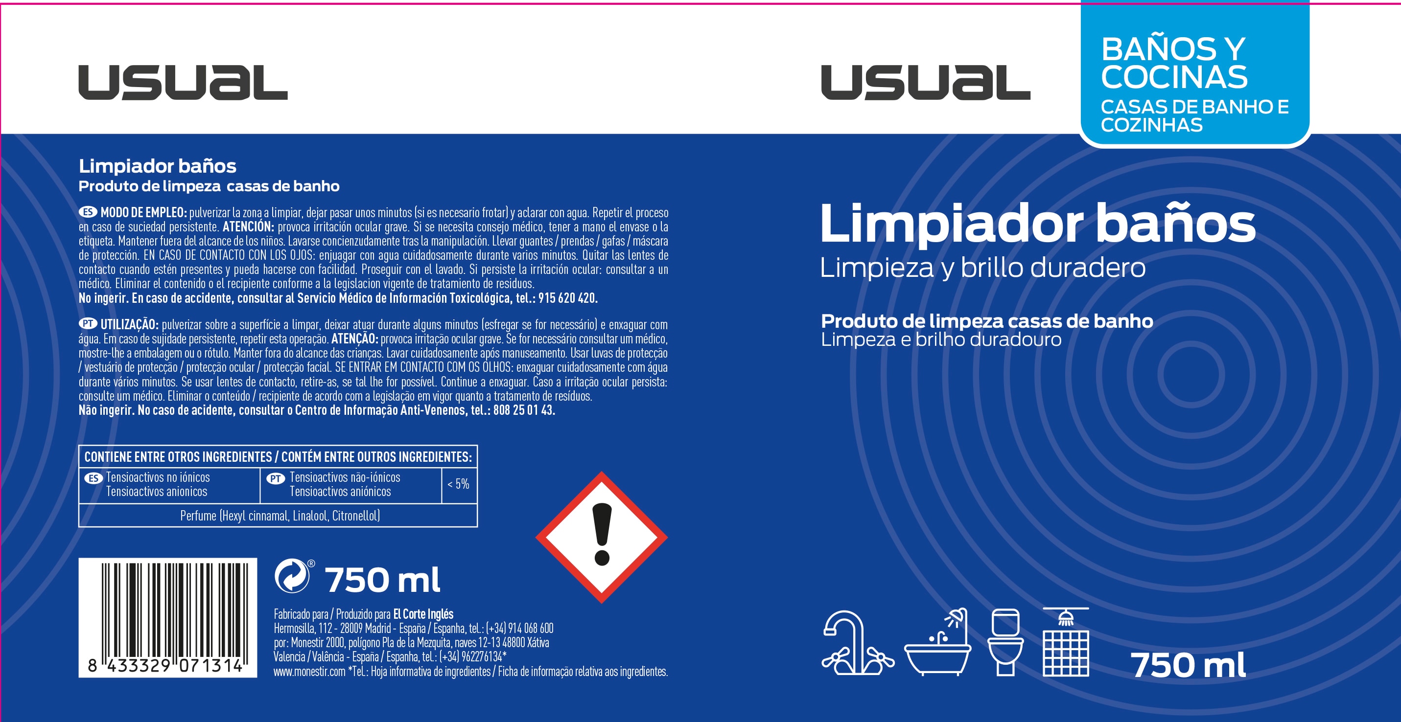 Limpiador Baños y Cocinas 750 ml Incoloro-2