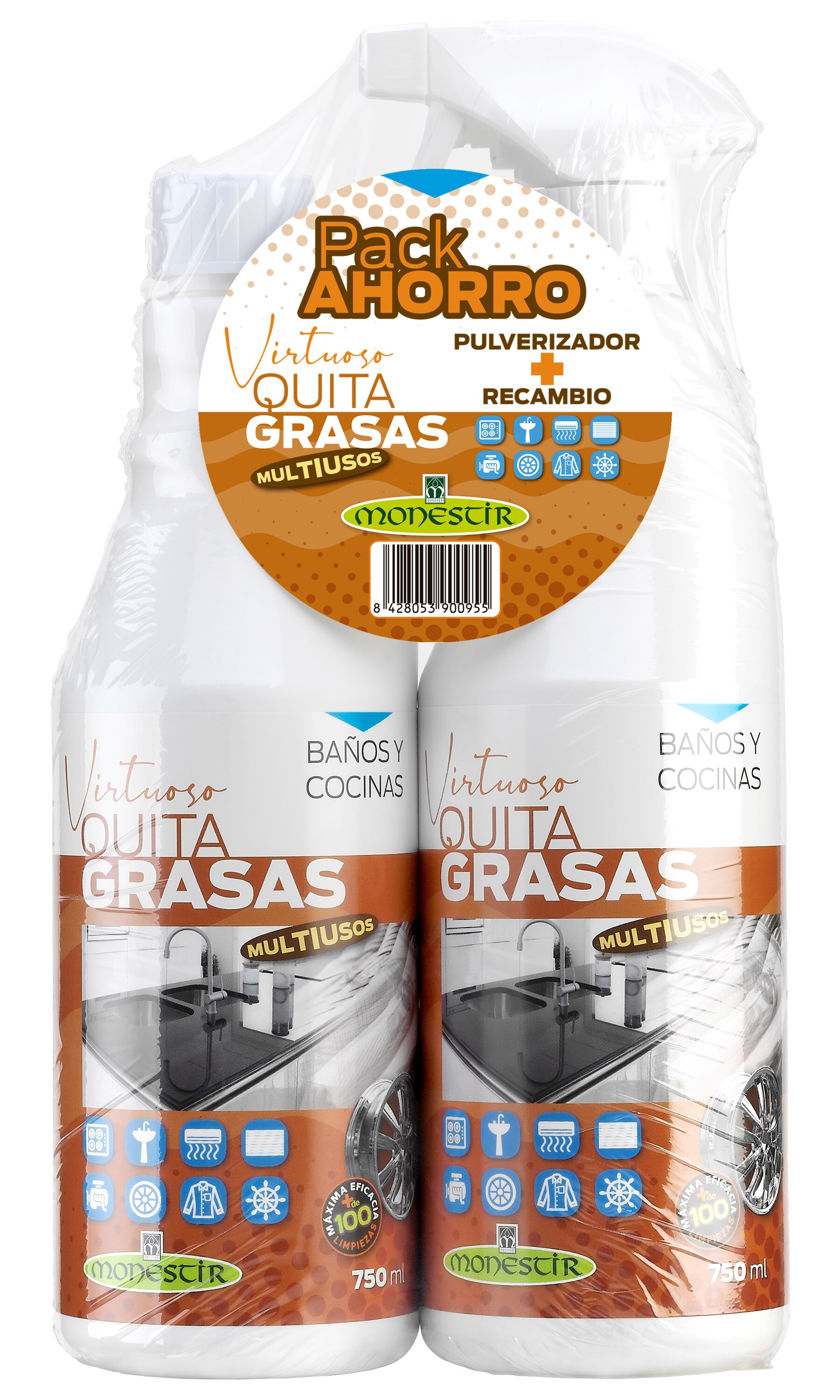 Imagen 0 de Pack Quitagrasas Ahorro 750 ml x 2