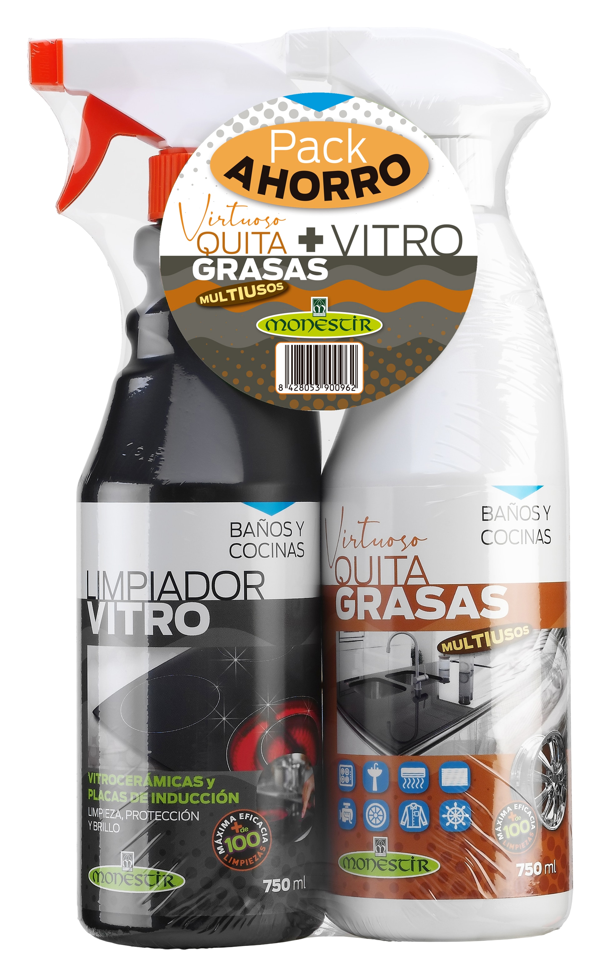 Imagen 0 de Pack Ahorro Vitro + Quitagrasas 750 ml x 2