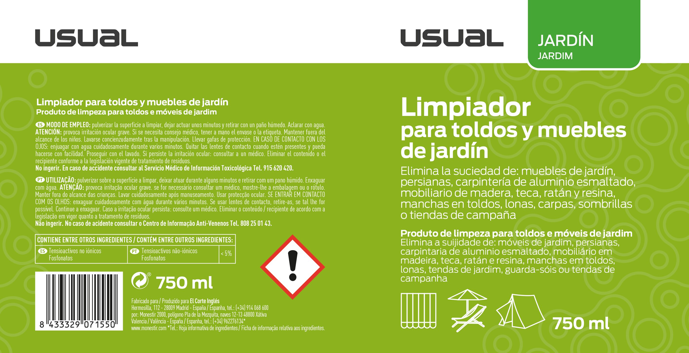 Limpiador Muebles Jardín y Toldos 750 ml 2