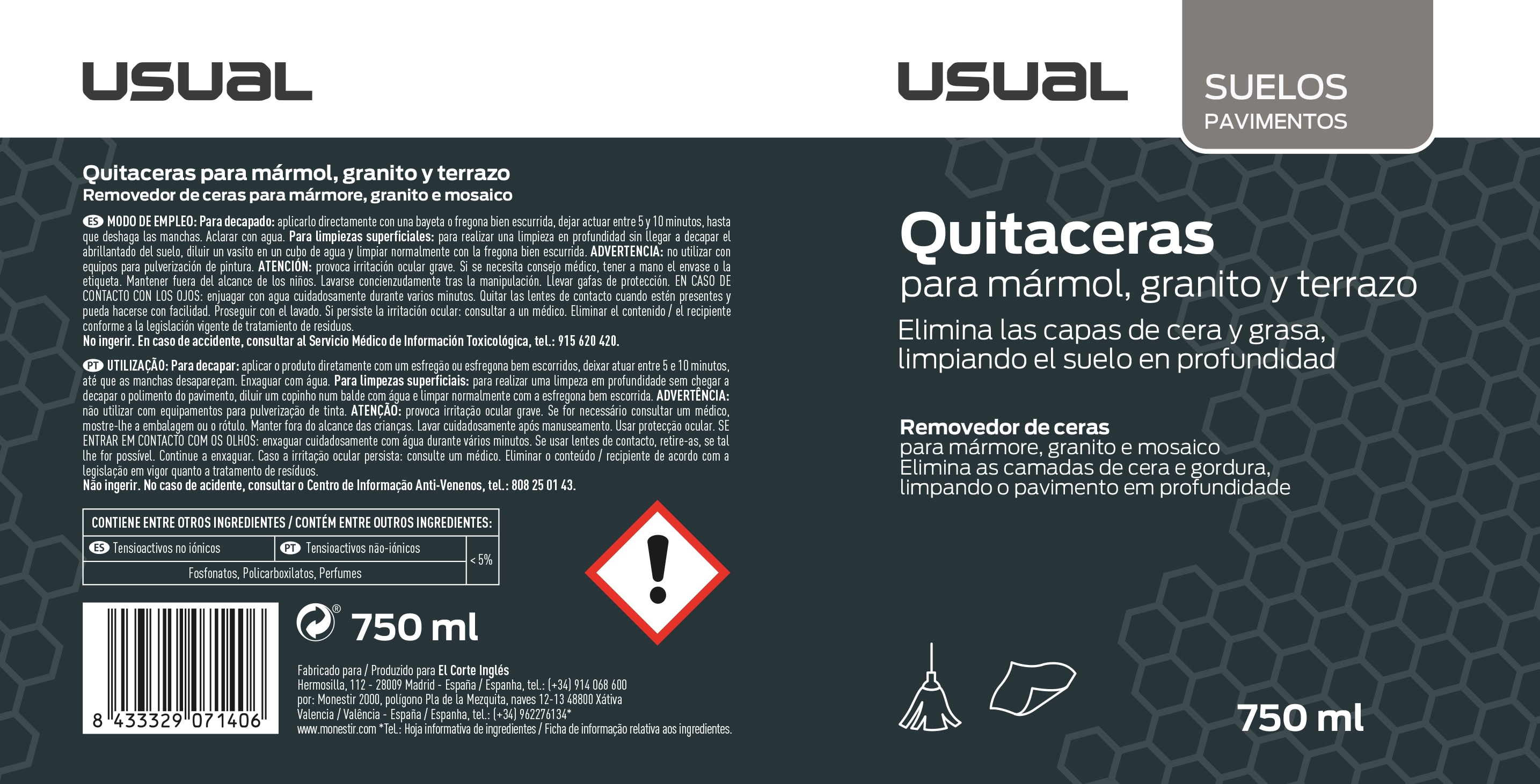 Quitaceras Pavimentos Mármol, Granito y Terrazo 750 ml Incoloro-2