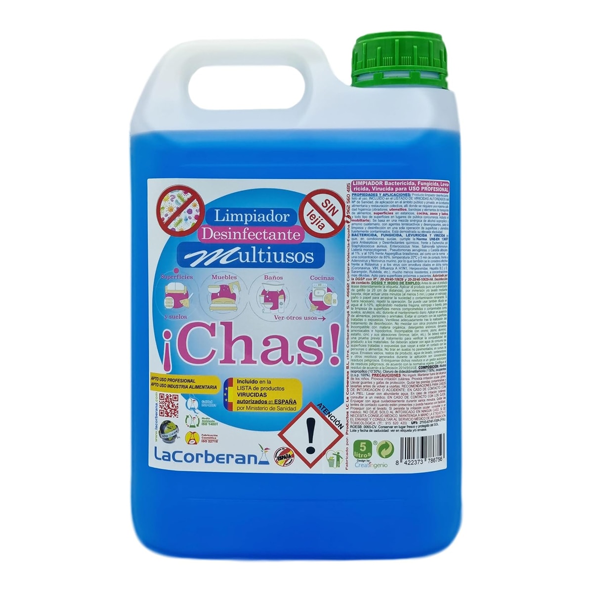 Imagen 0 de Limpiador Desinfectante Multiusos 5 l