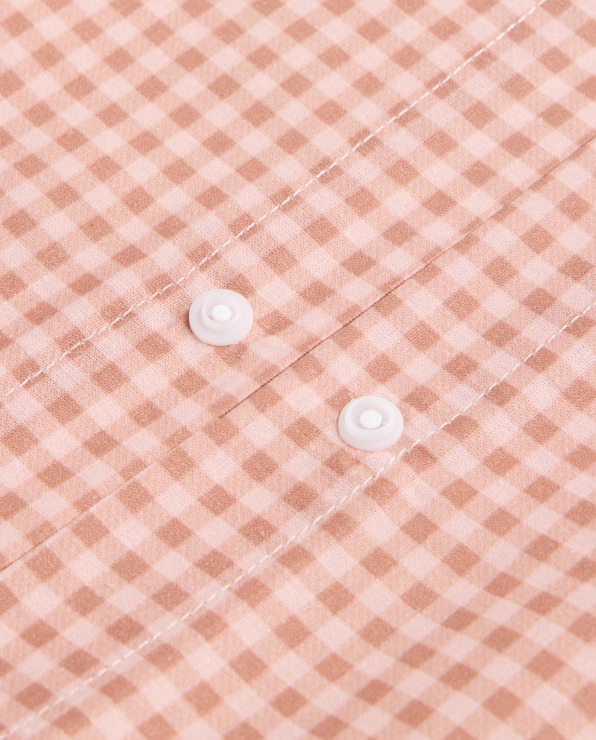 Juego de funda nórdica algodón cuna cuadros vichy rosa Rosa-3