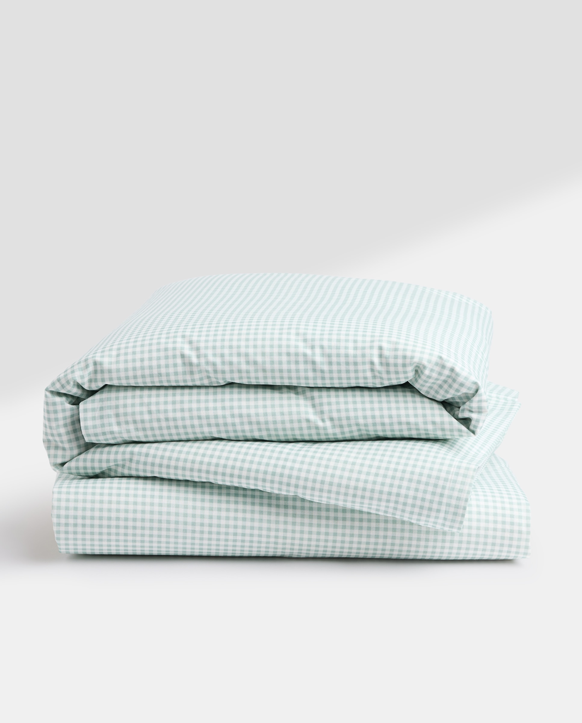 Juego de funda nórdica algodón cuna cuadros vichy verde Verde-4