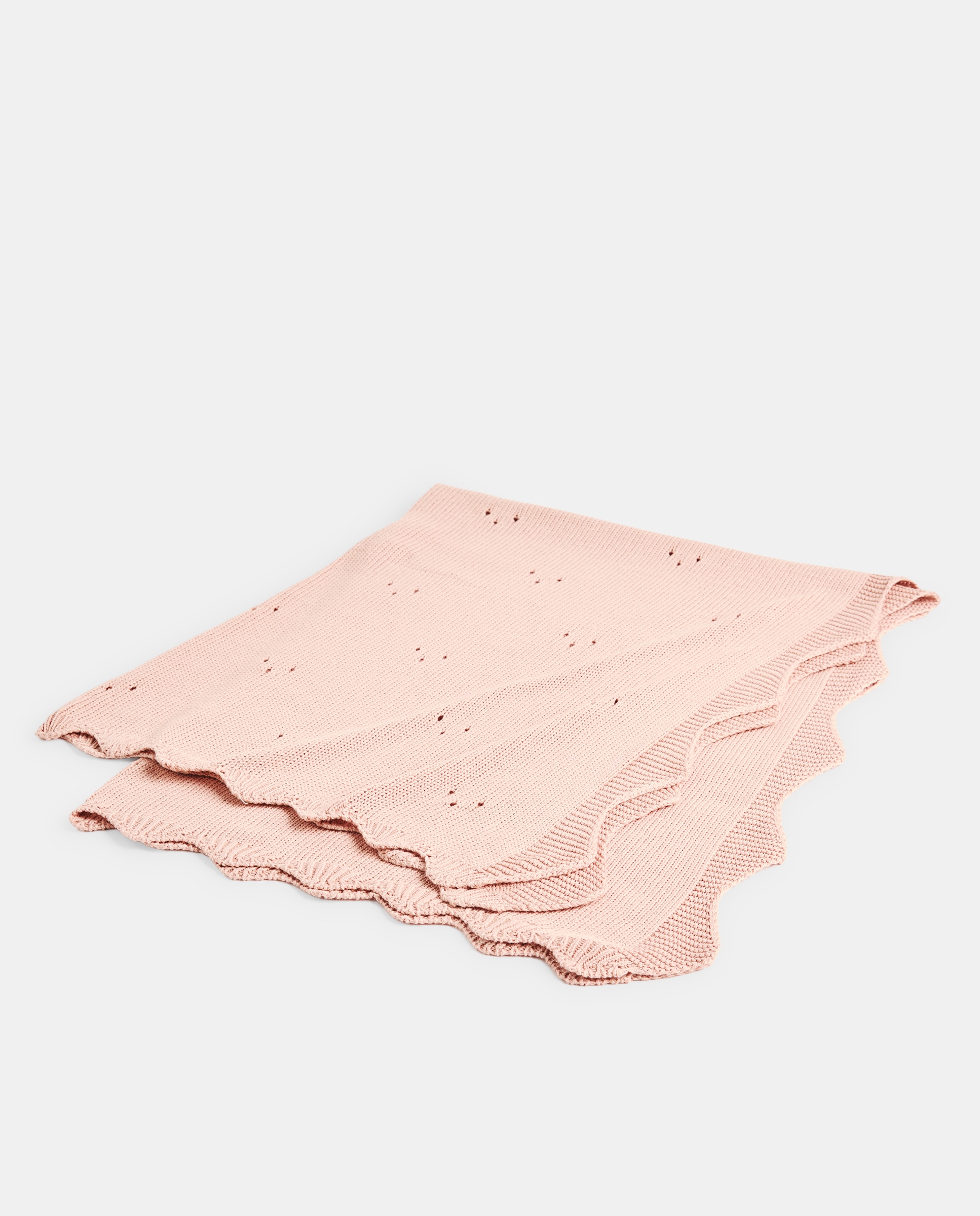 Imagen 0 de Manta bebé calada algodón rosa