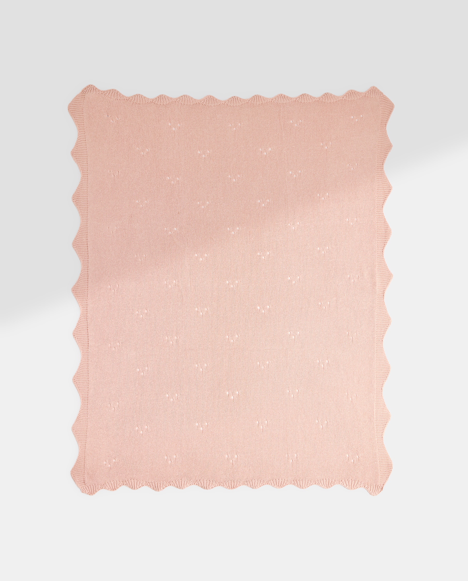 Manta bebé calada algodón rosa Rosa-2