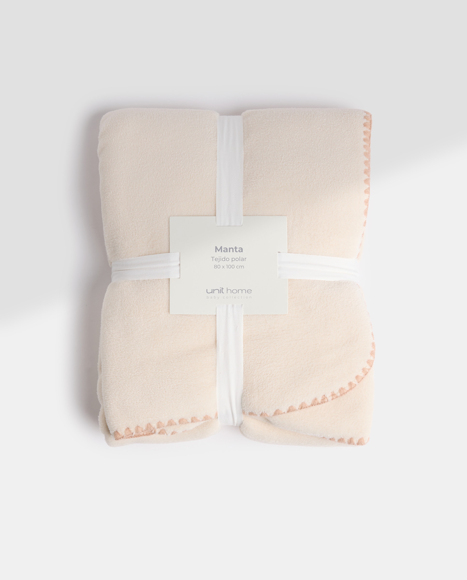 Manta bebé felpa beige Beige-4
