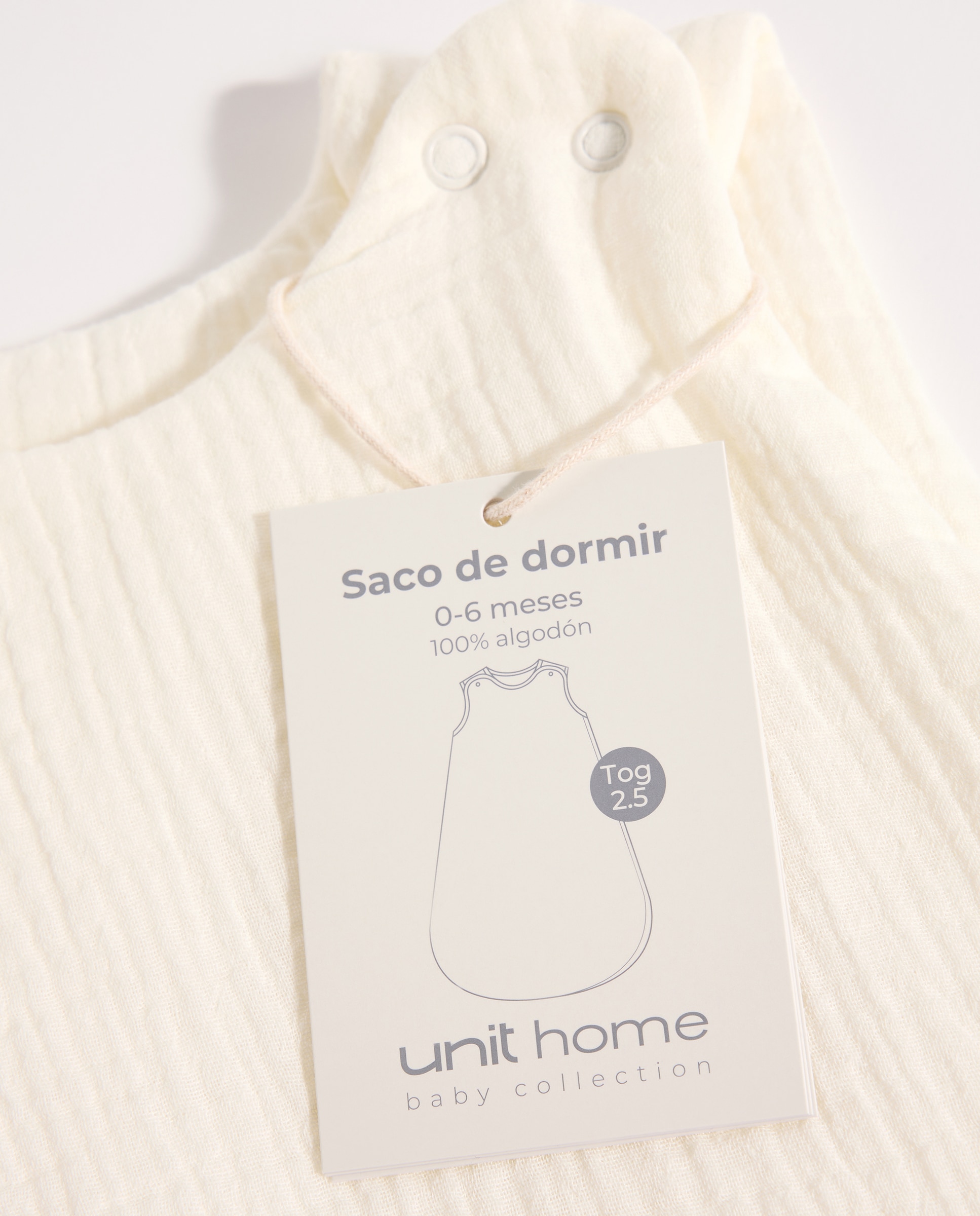 Saco de dormir bebé de 0-6 meses Tog 2.5 crudo Crudo-6