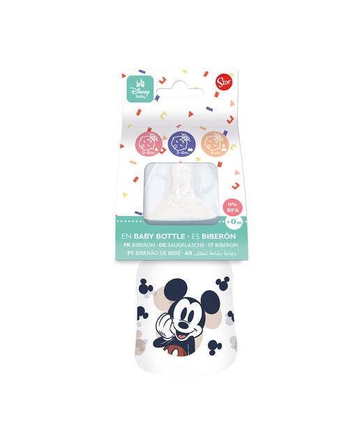 Stor biberon cuello ancho 150 ml tetina silicona 3 posiciones mickey mouse full of smiles Azul-2