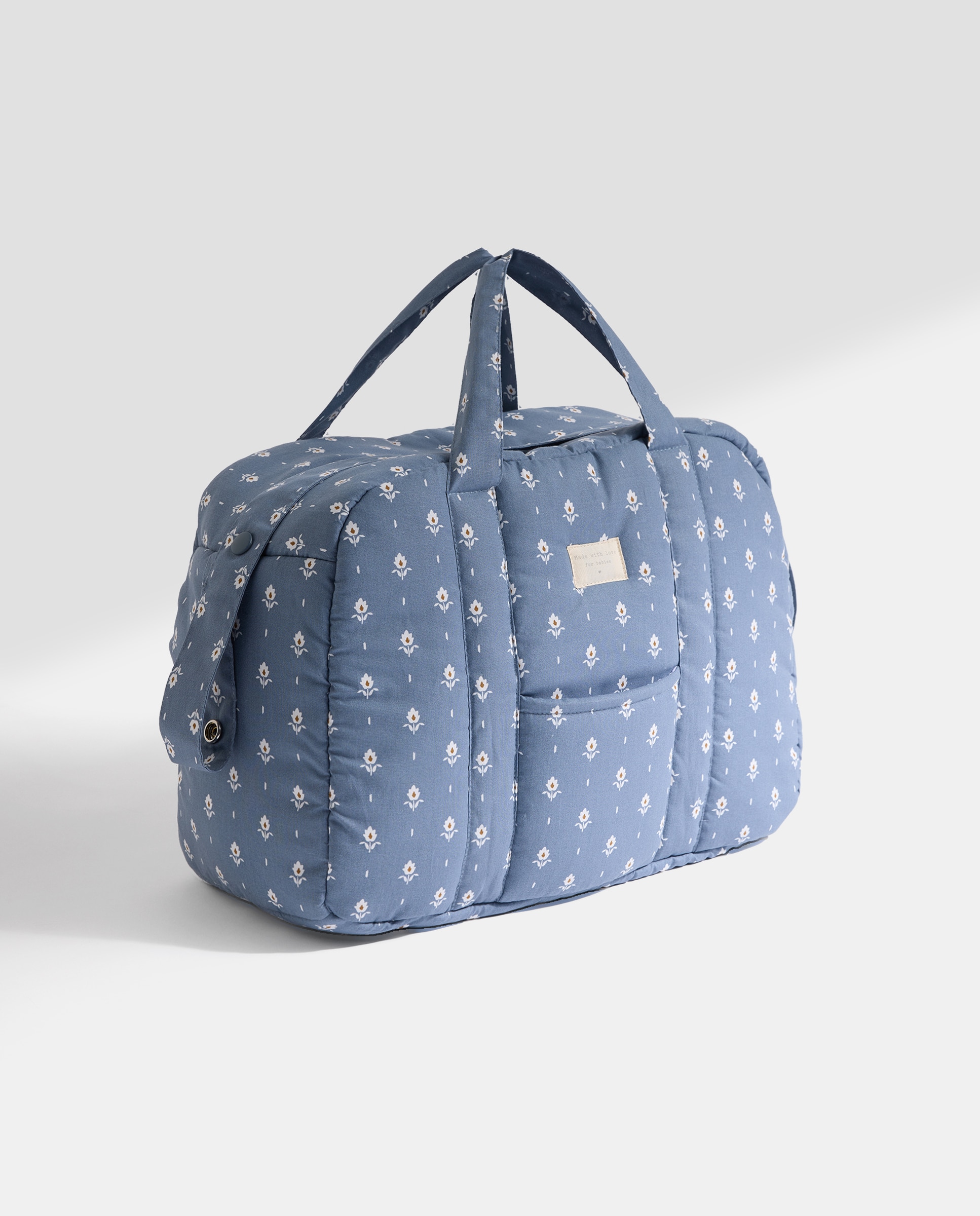 Bolsa maternidad flores Azul-2