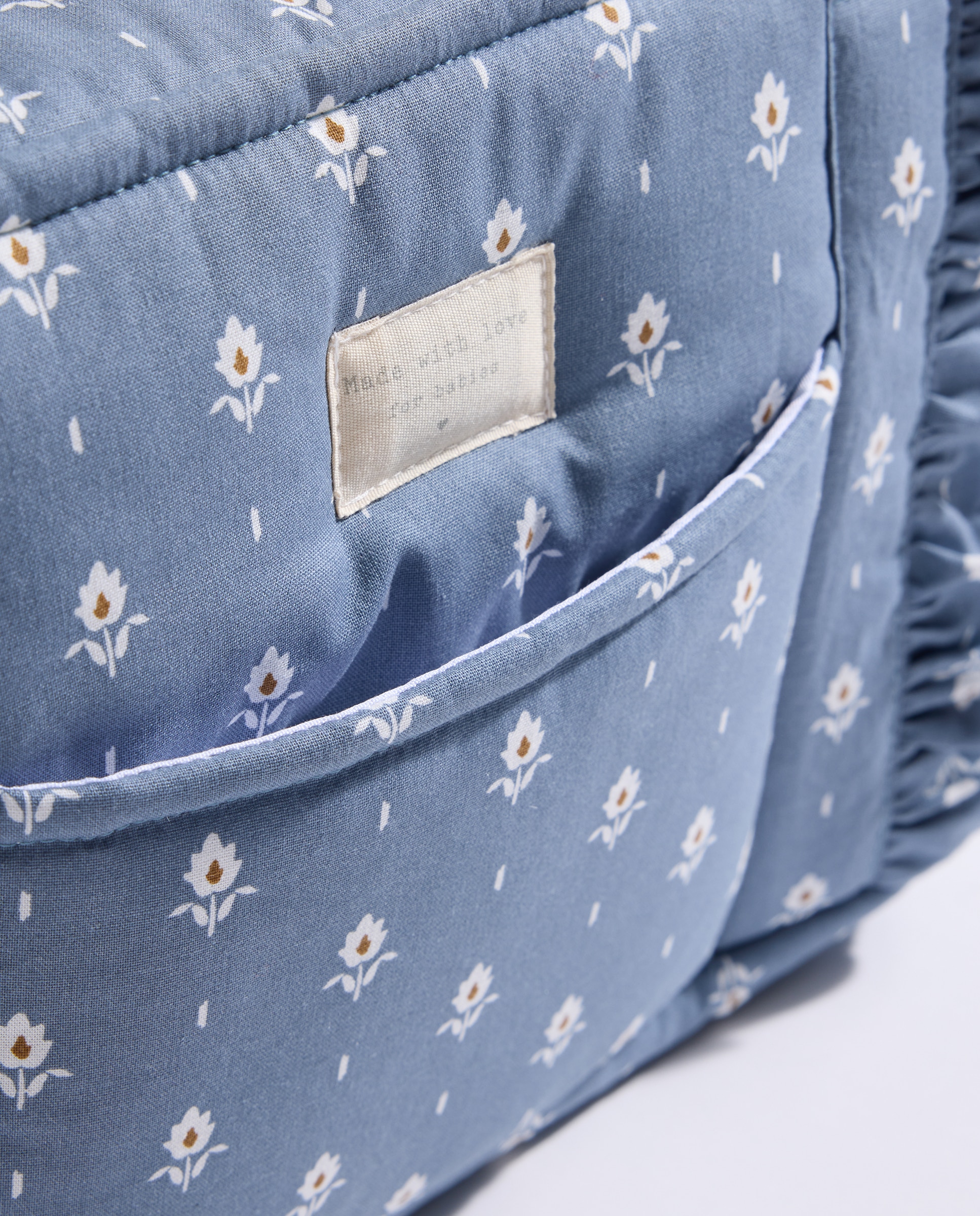 Bolso carro bebé mini con volante flores Azul-4