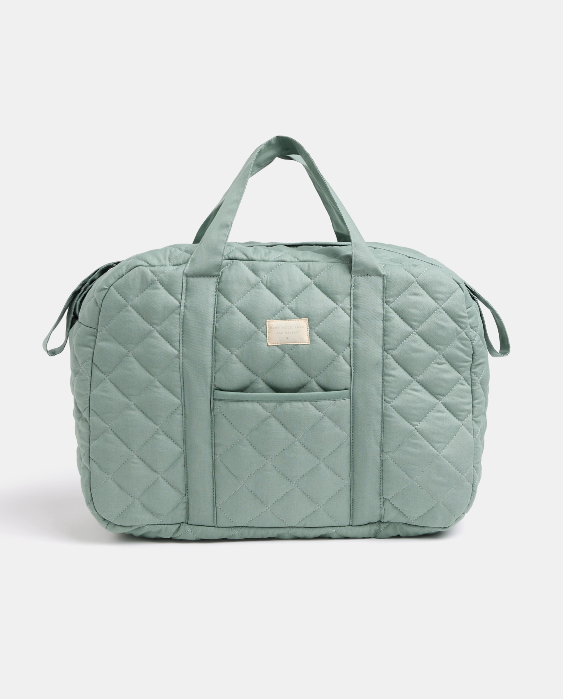 Imagen 0 de Bolsa maternidad cuadros verdes
