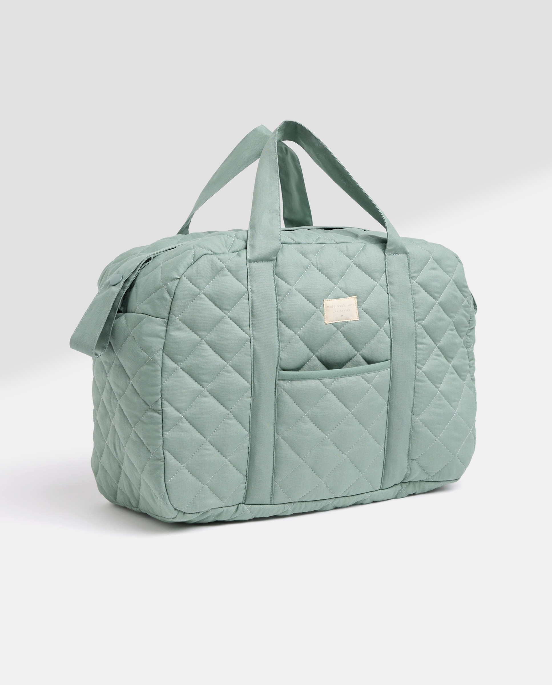 Bolsa maternidad cuadros verdes Verde-2