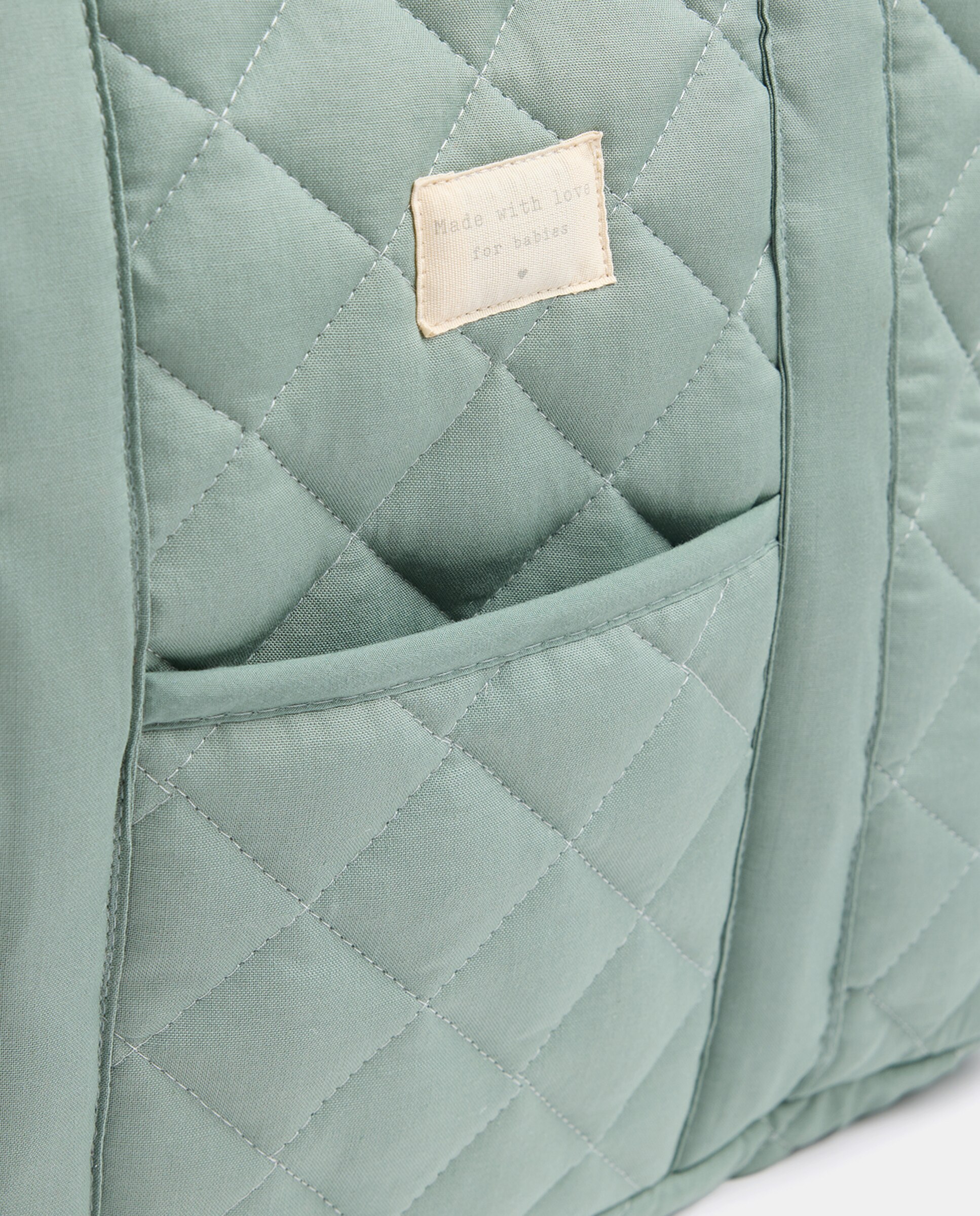Bolsa maternidad cuadros verdes Verde-4