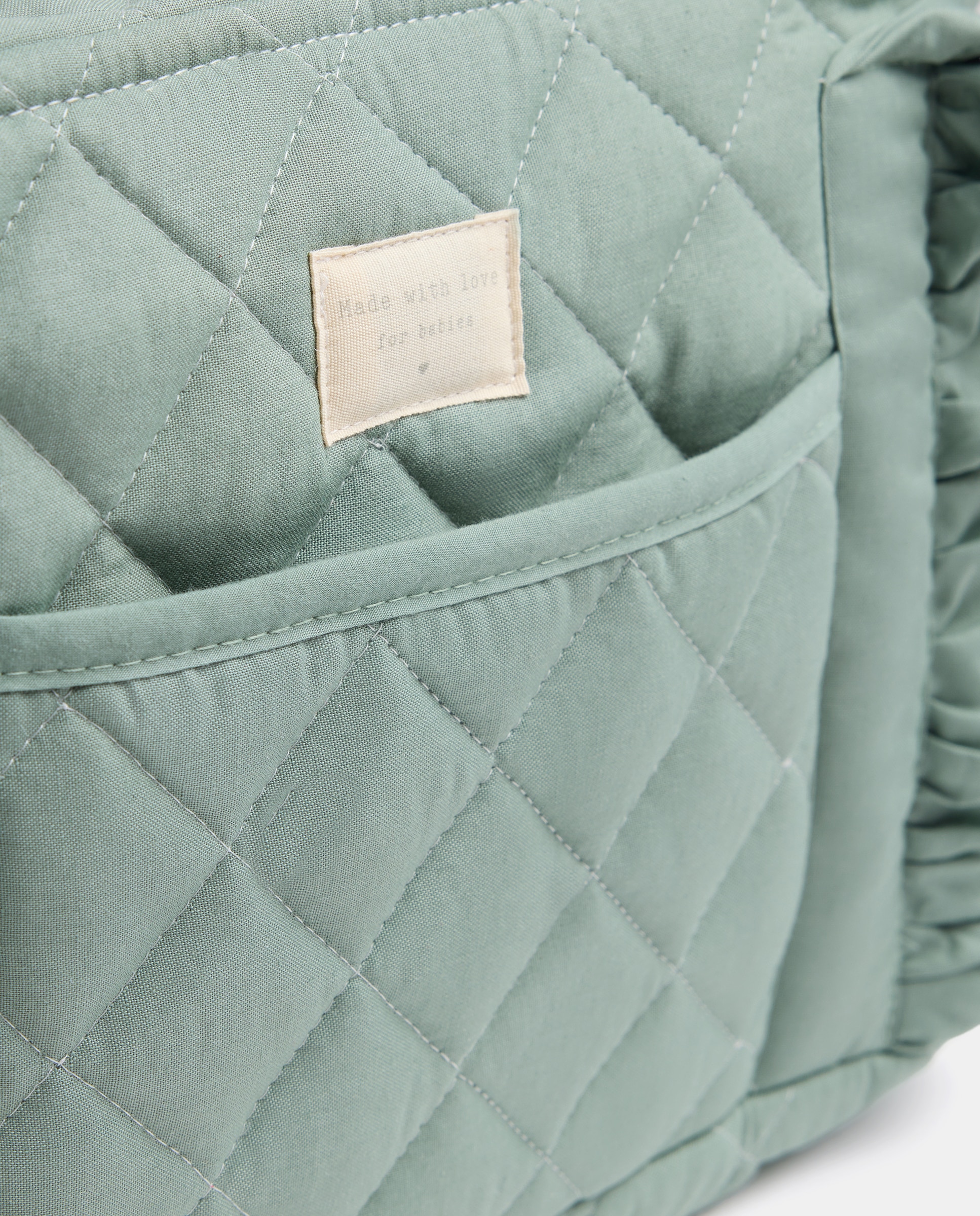 Bolso carro bebé mini con volante cuadros verdes Verde-3