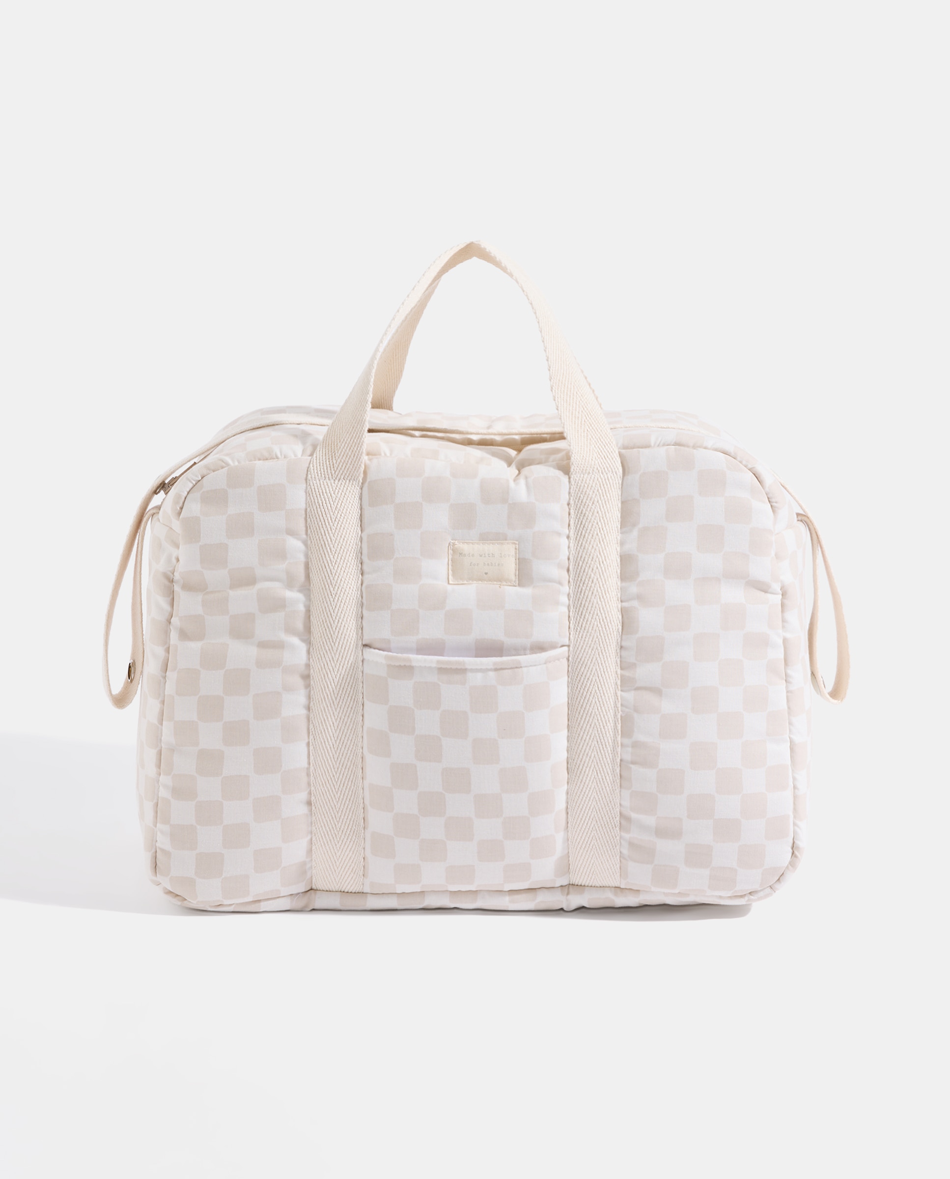 Imagen 0 de Bolsa maternidad cuadros beige