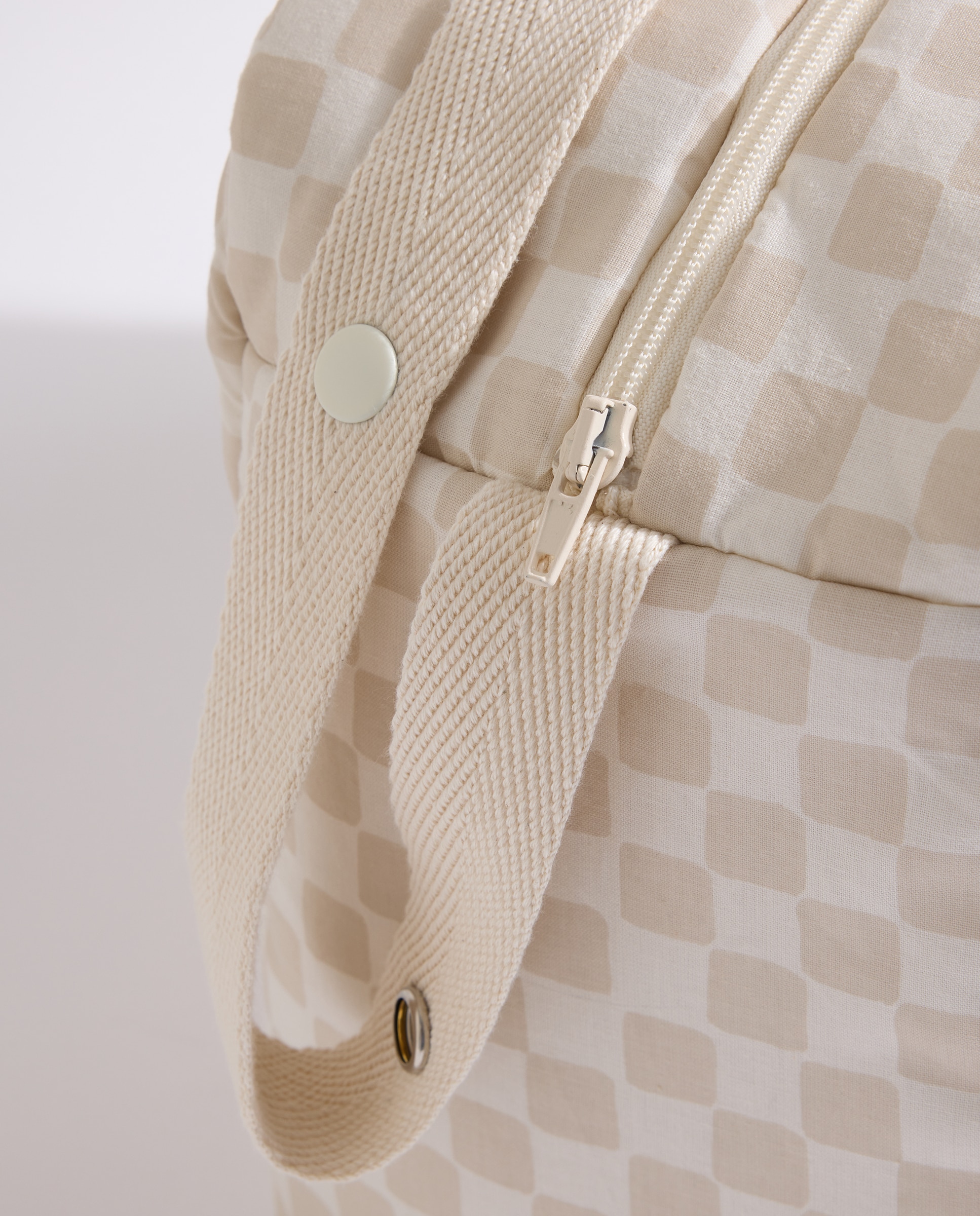 Bolsa maternidad cuadros beige Beige-3