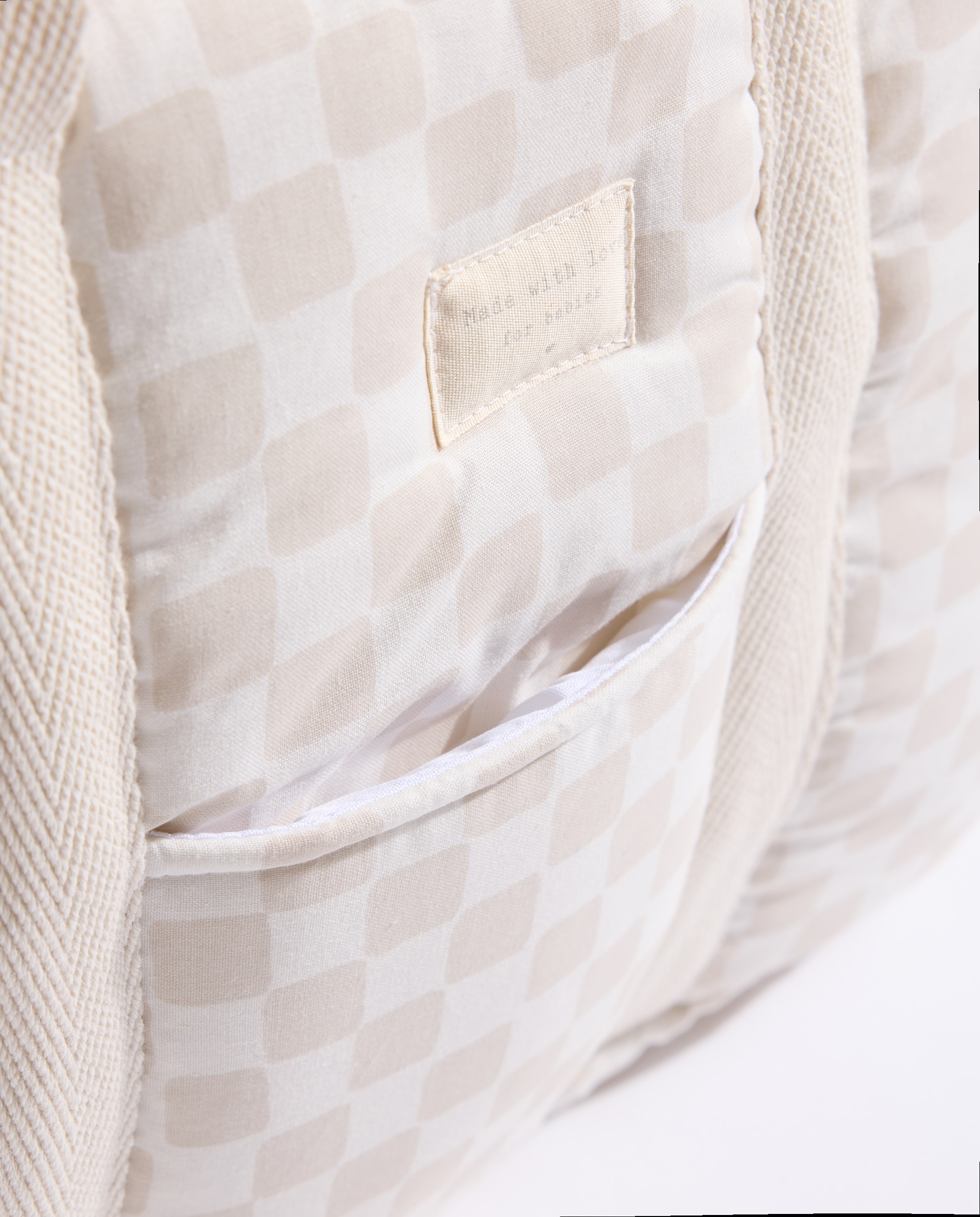 Bolsa maternidad cuadros beige Beige-4