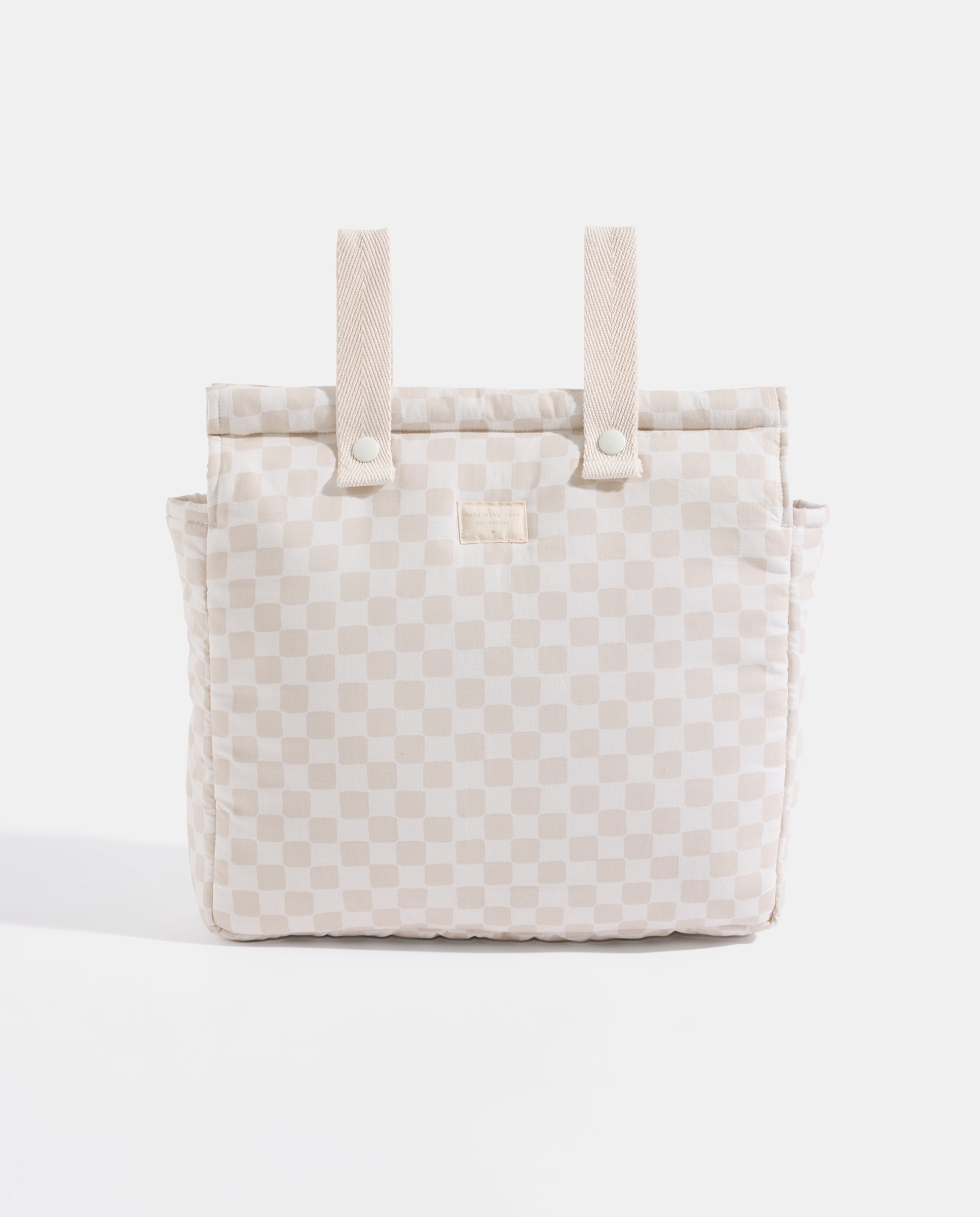Imagen 0 de Bolso carro bebé cuadros beige