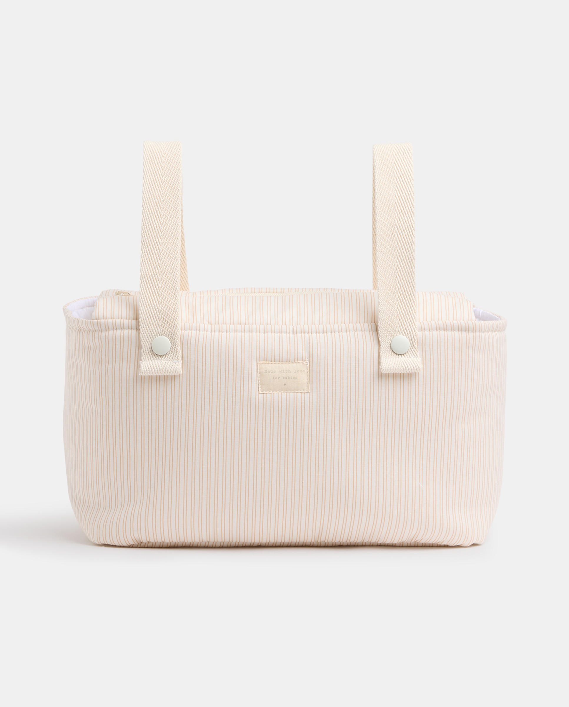 Imagen 0 de Bolso carro bebé mini rayitas beige