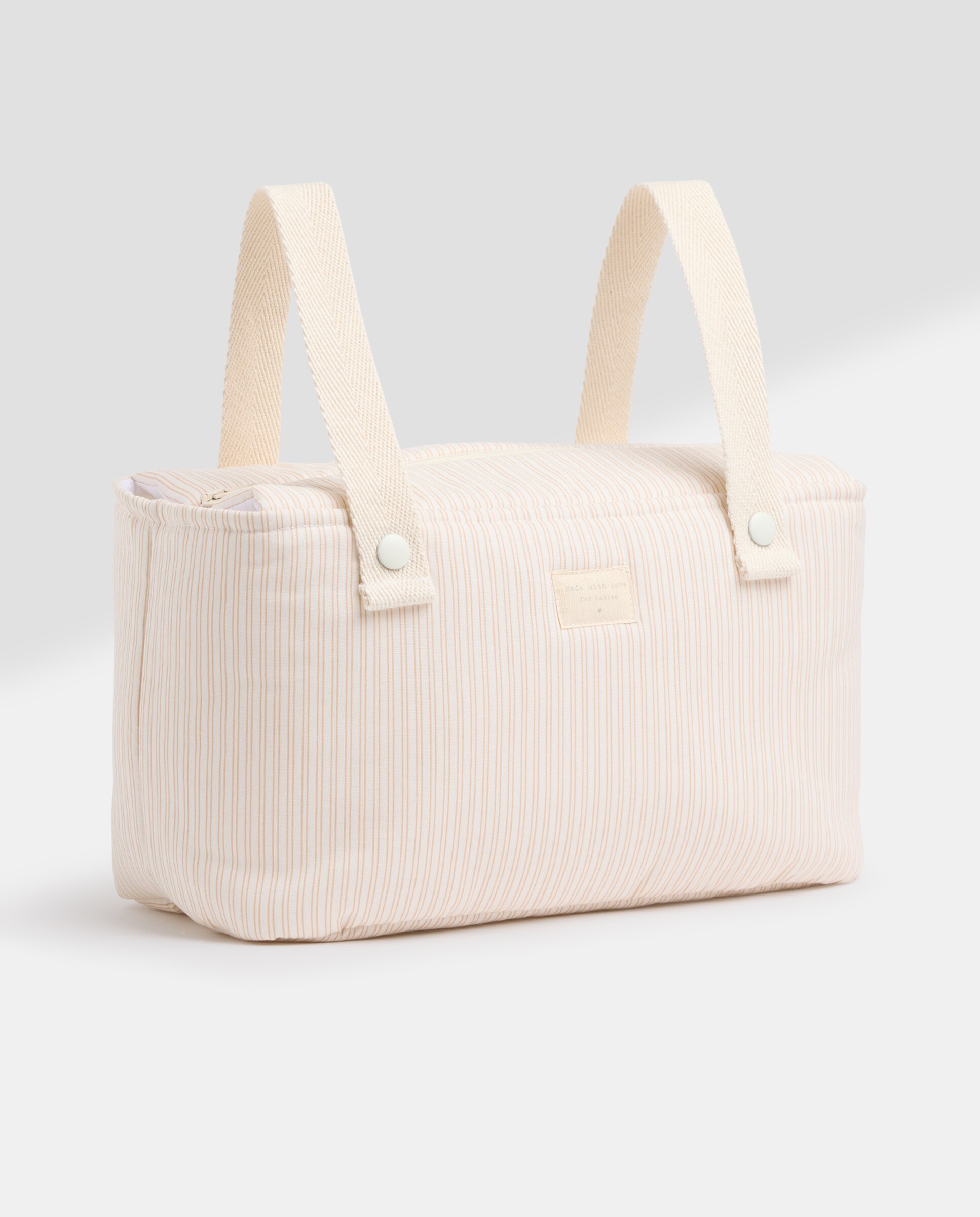 Bolso carro bebé mini rayitas beige Marrón claro-2