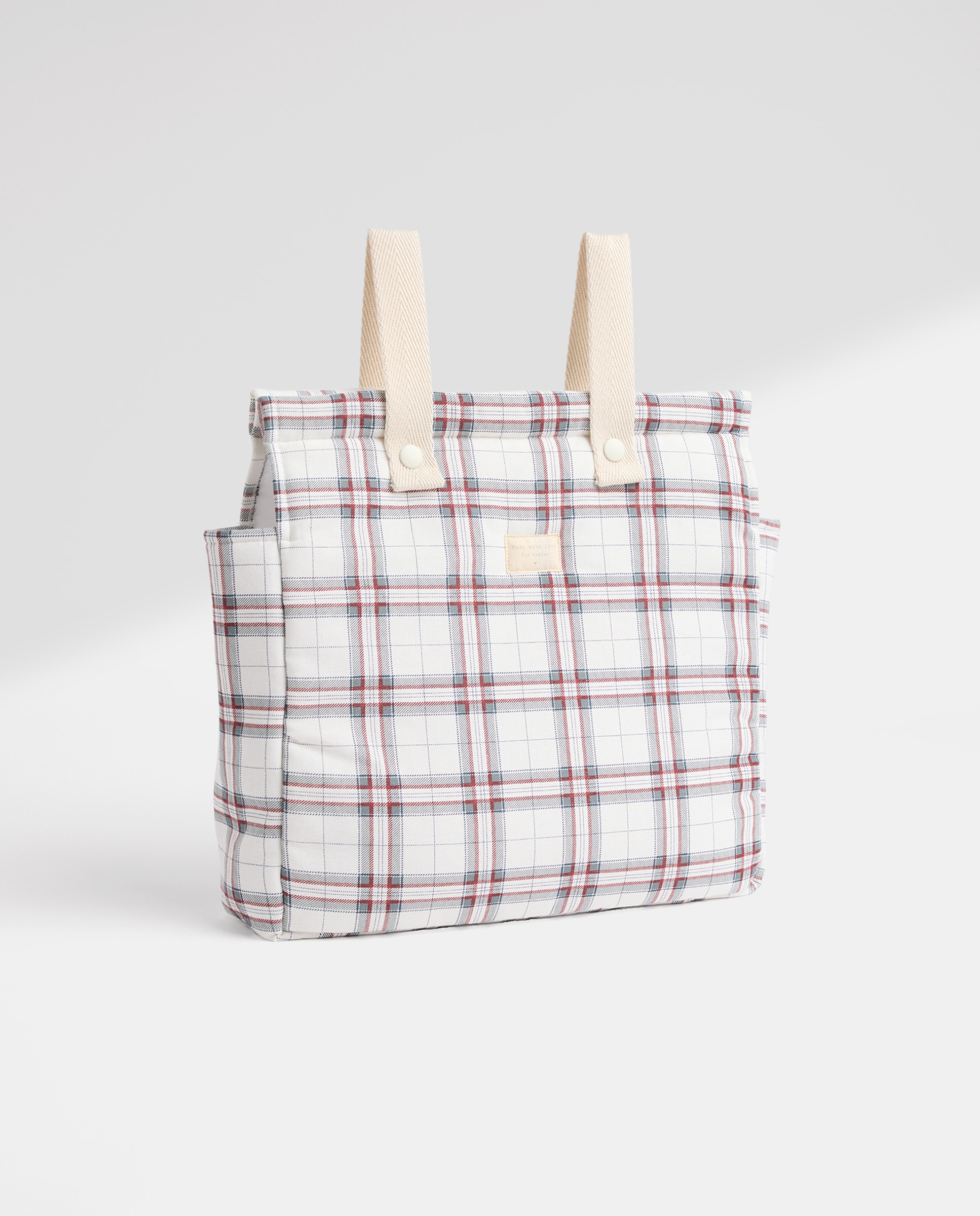Bolso carro bebé cuadros invierno Burdeos-2