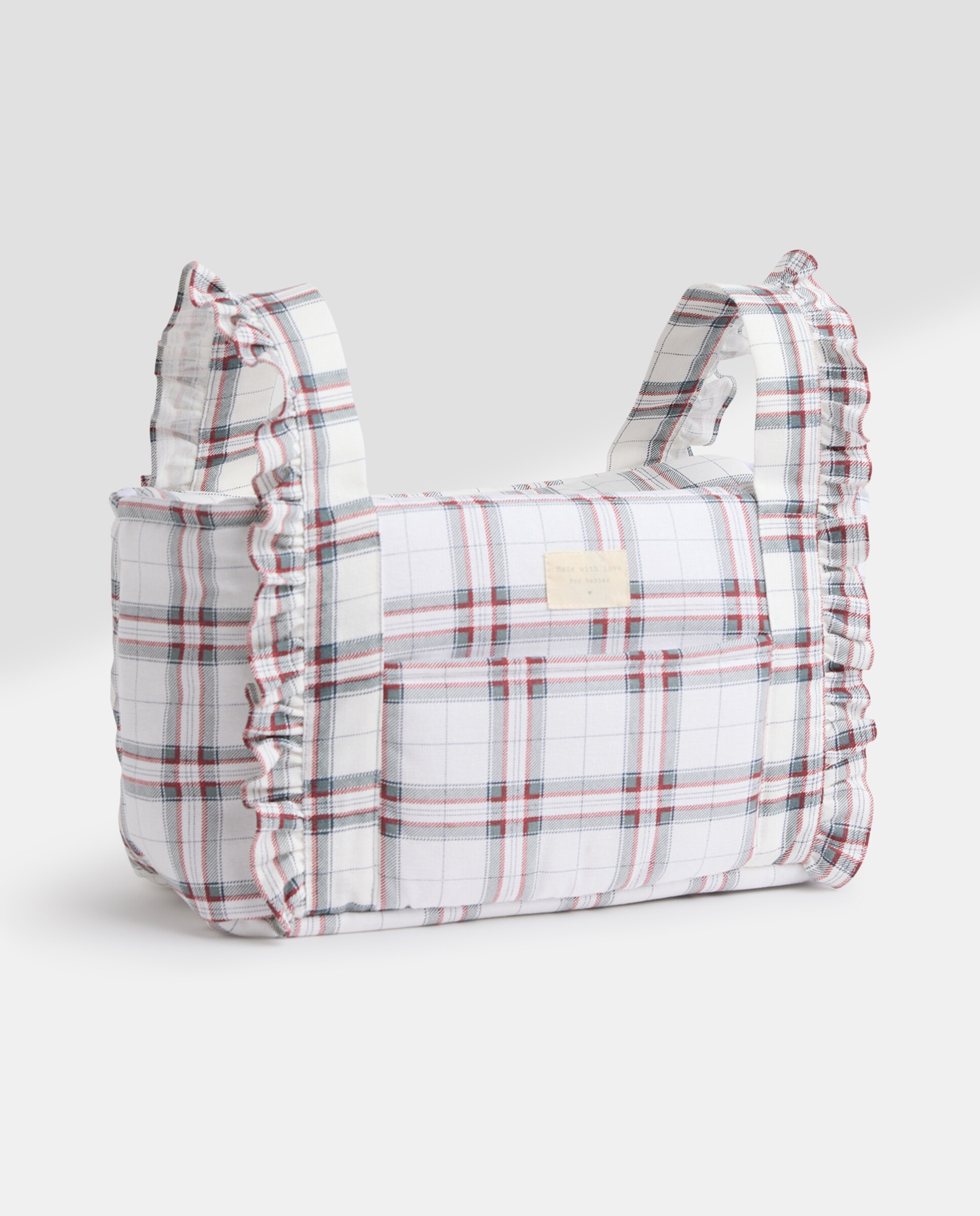 Bolso carro bebé mini cuadros invierno Burdeos-2
