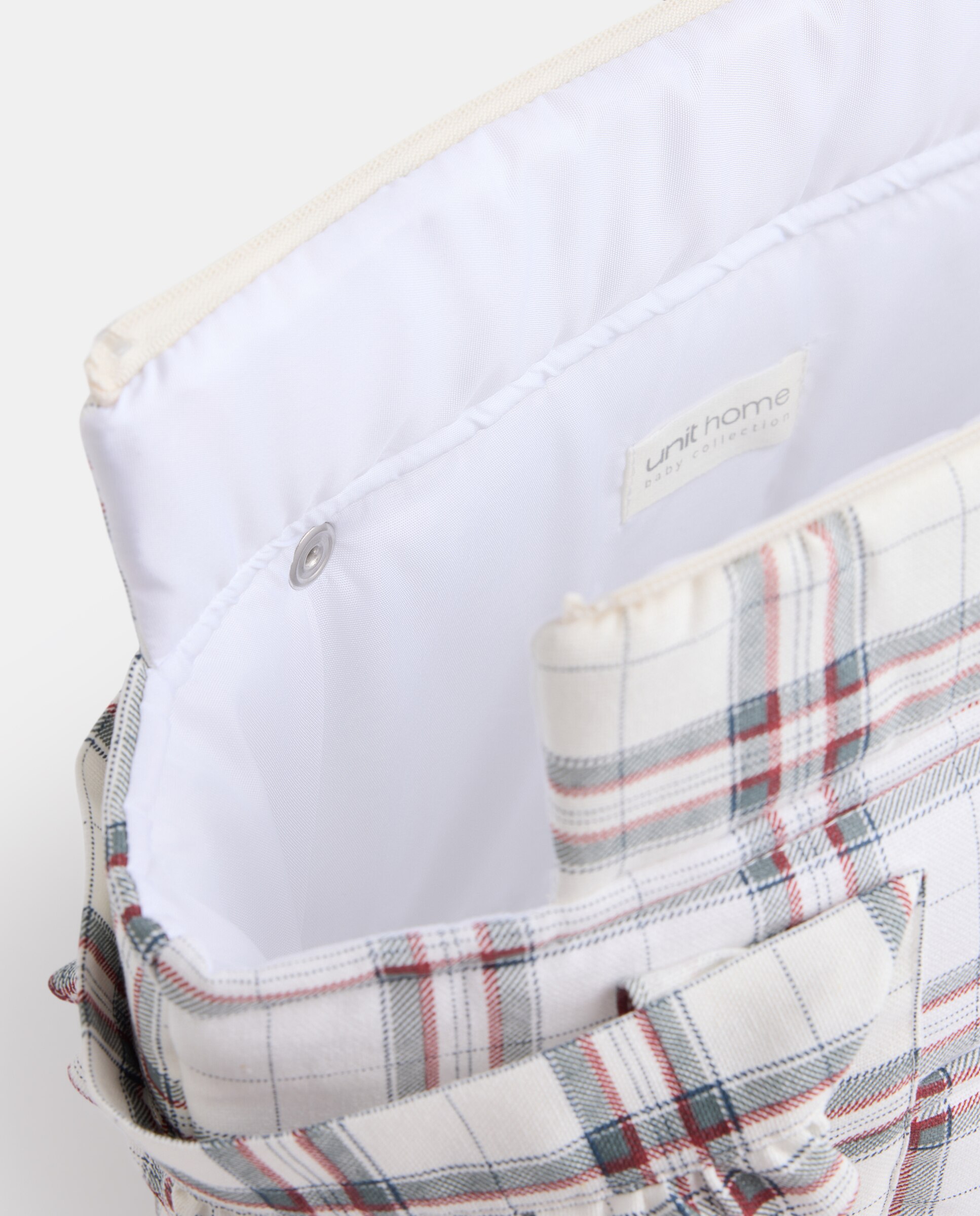 Bolso carro bebé mini cuadros invierno Burdeos-5