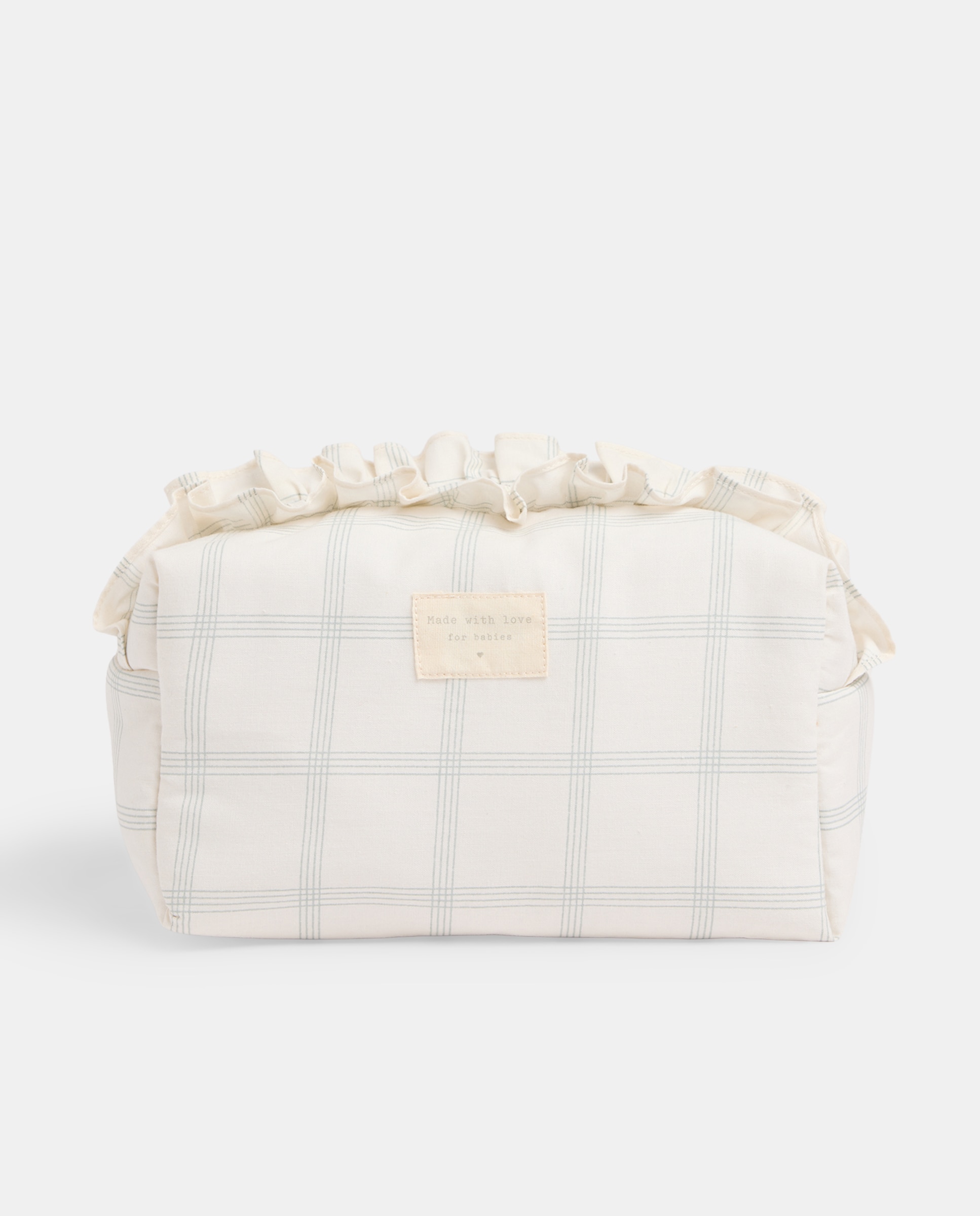 Imagen 0 de Neceser bebés con volante cuadros verdes