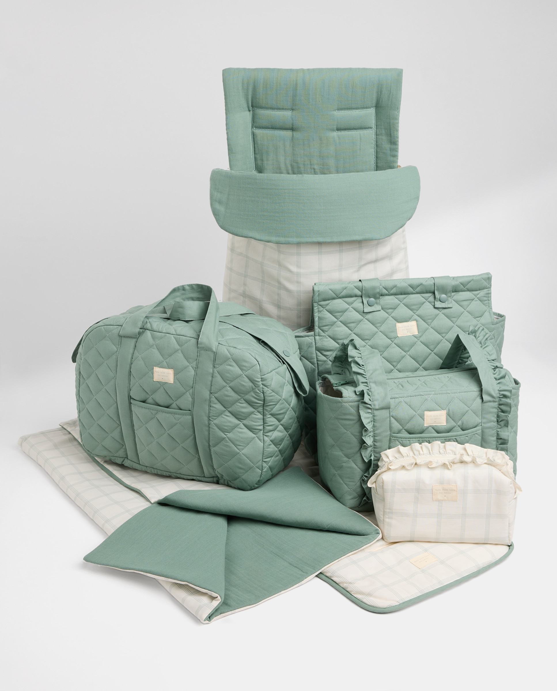 Saco universal para silla de paseo cuadros verdes Verde-4