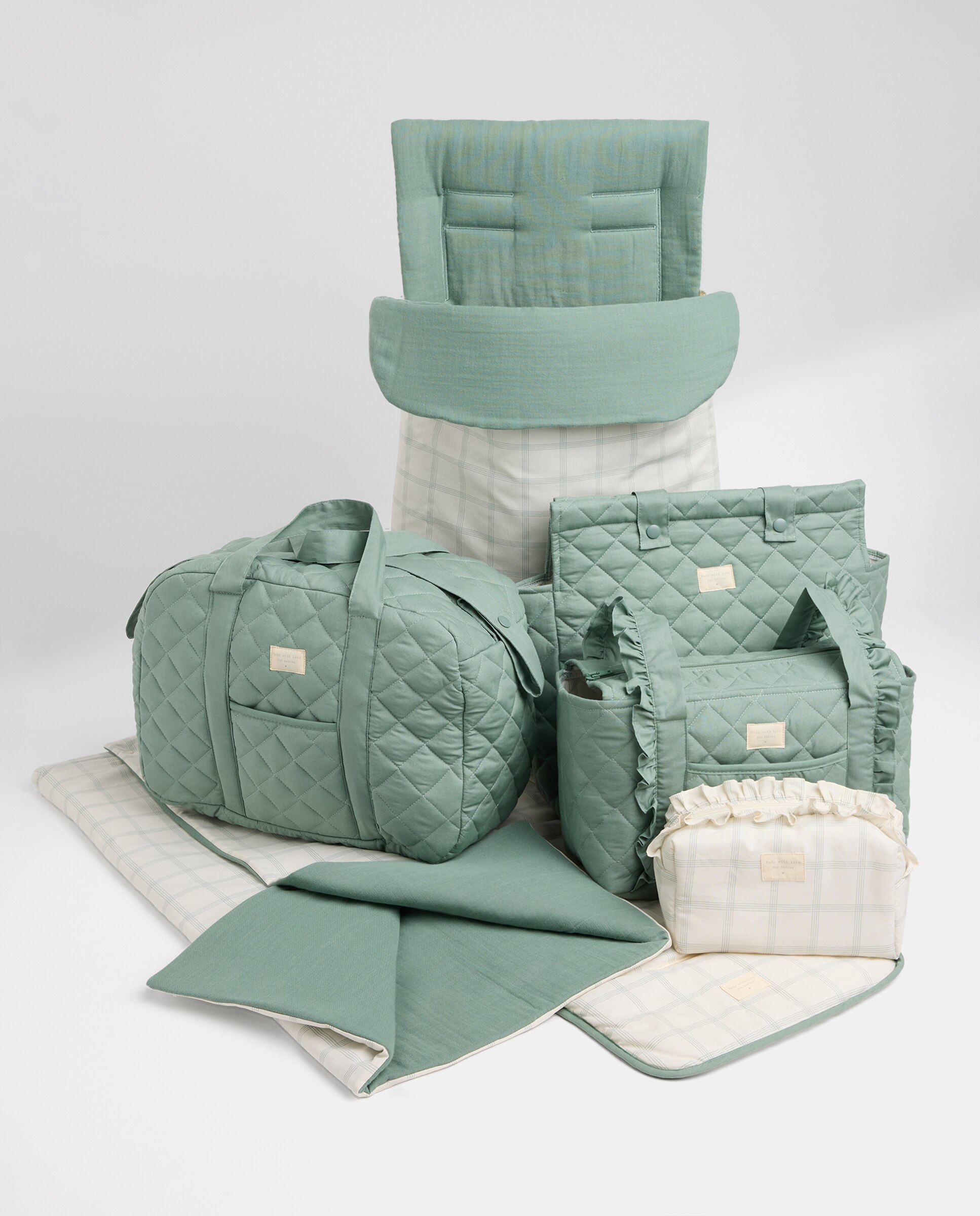 Saco arrullo cuadros verdes Verde-5