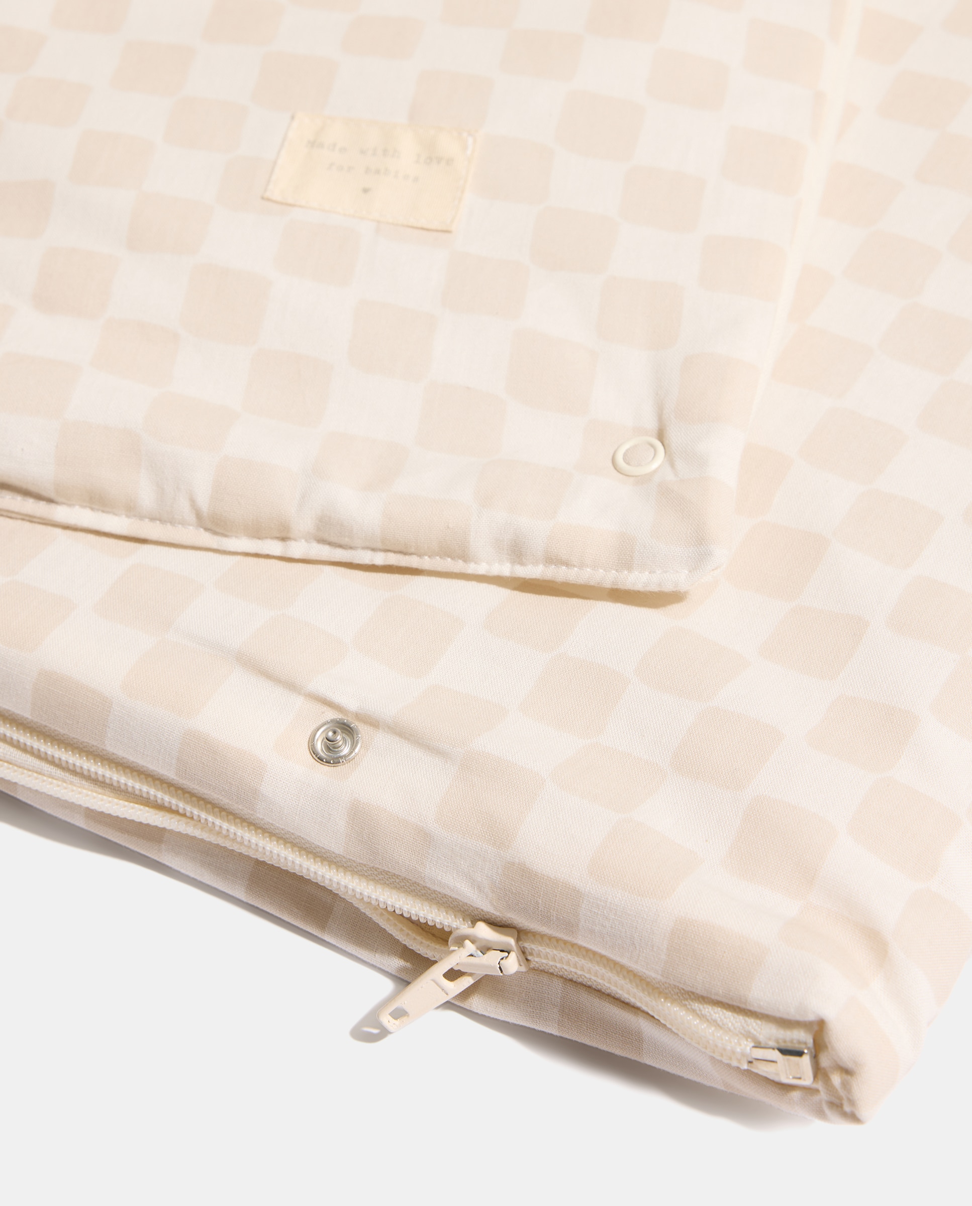 Saco arrullo cuadros beige Beige-3