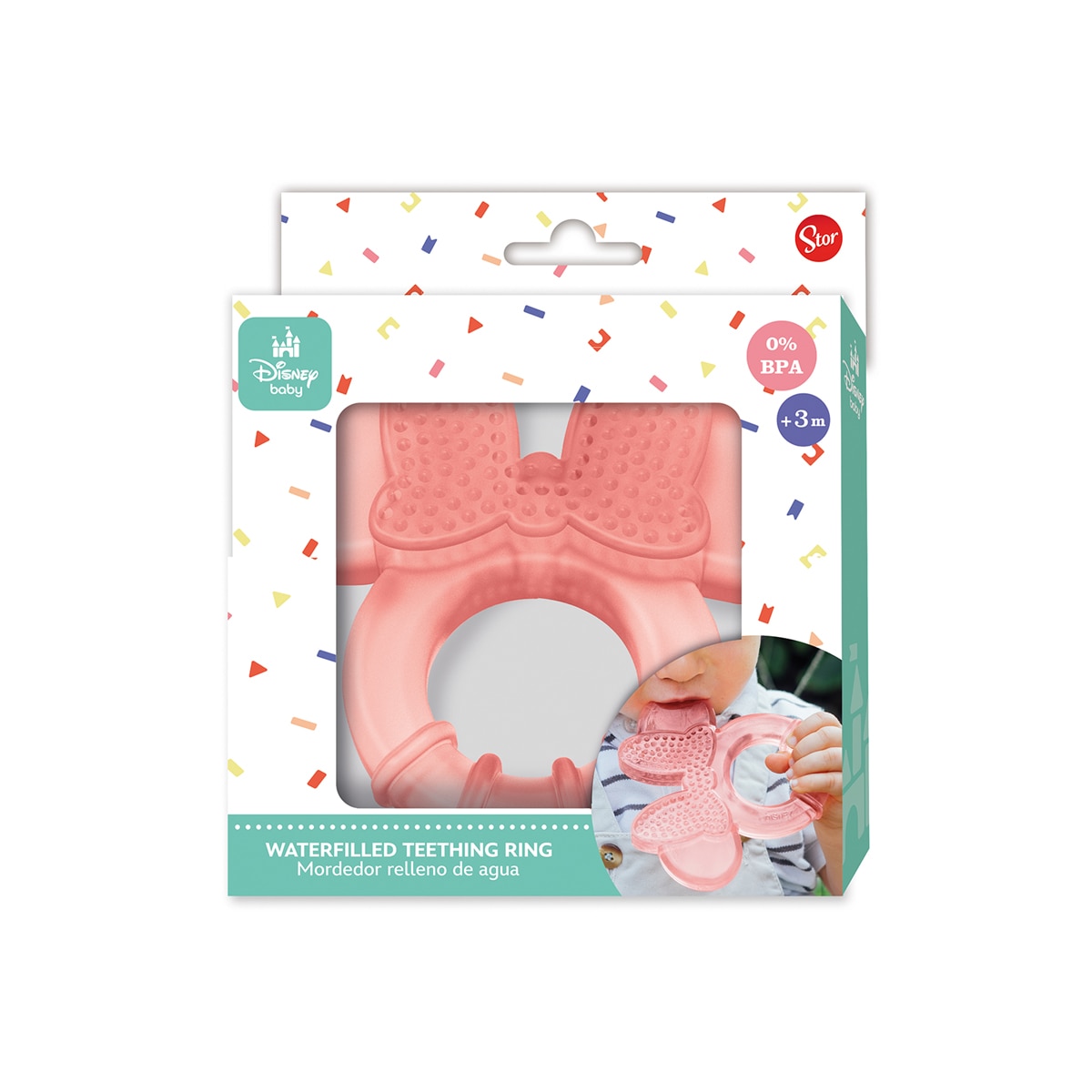 Stor mordedor relleno de agua minnie mouse heart full Rosa-1