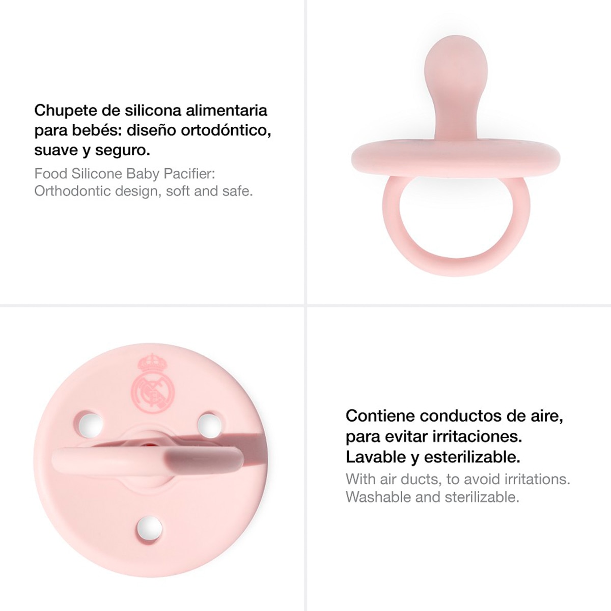 Chupete de silicona rosa Rosa-4