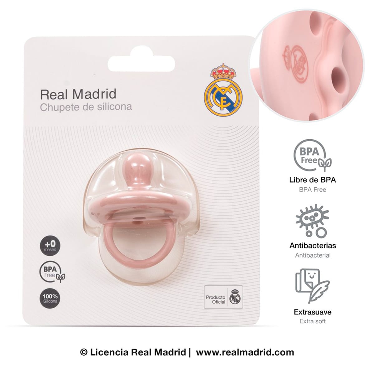 Chupete de silicona rosa Rosa-5