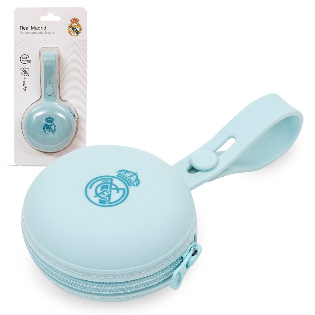 Imagen 0 de Portachupete de silicona azul