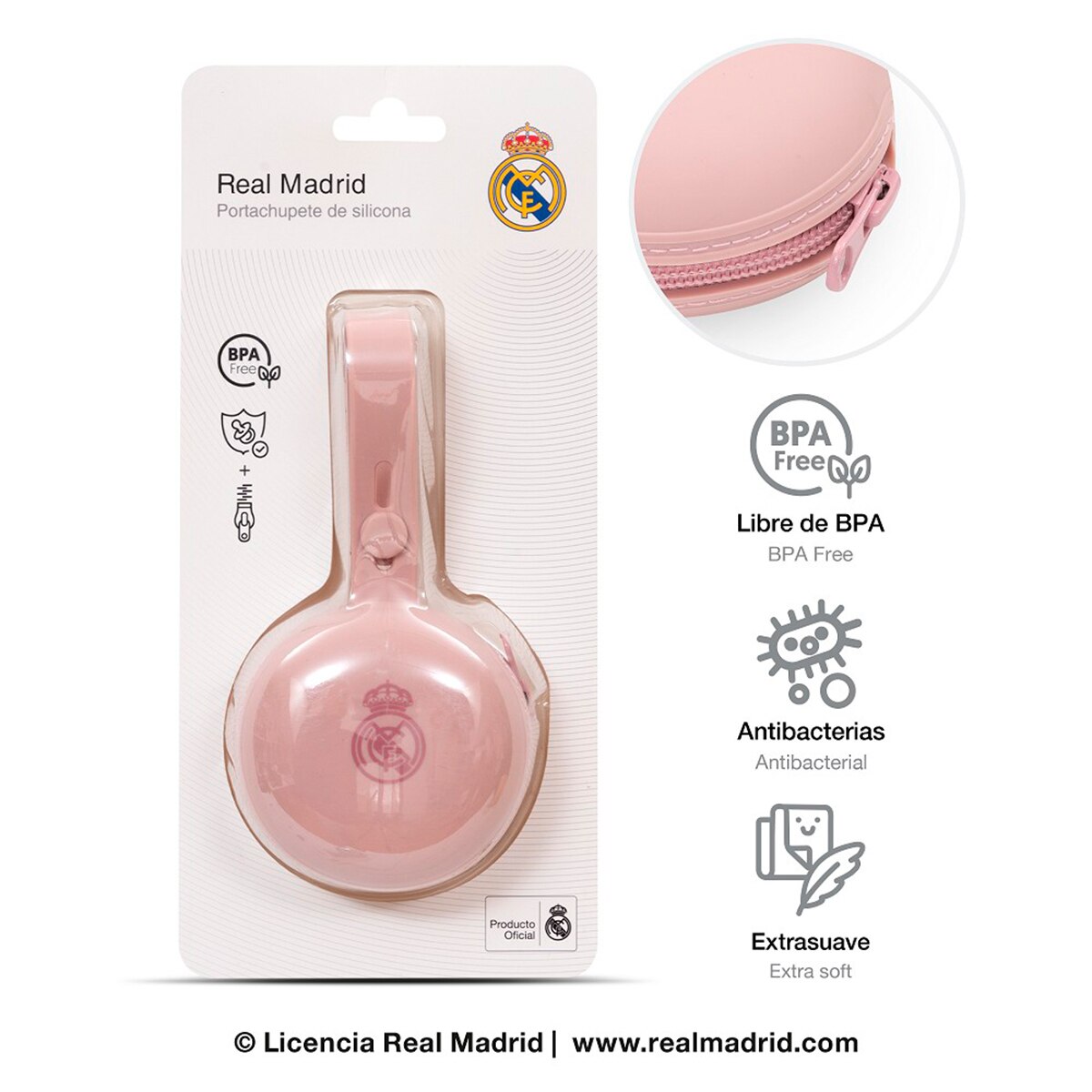 Portachupete de silicona rosa Rosa-3
