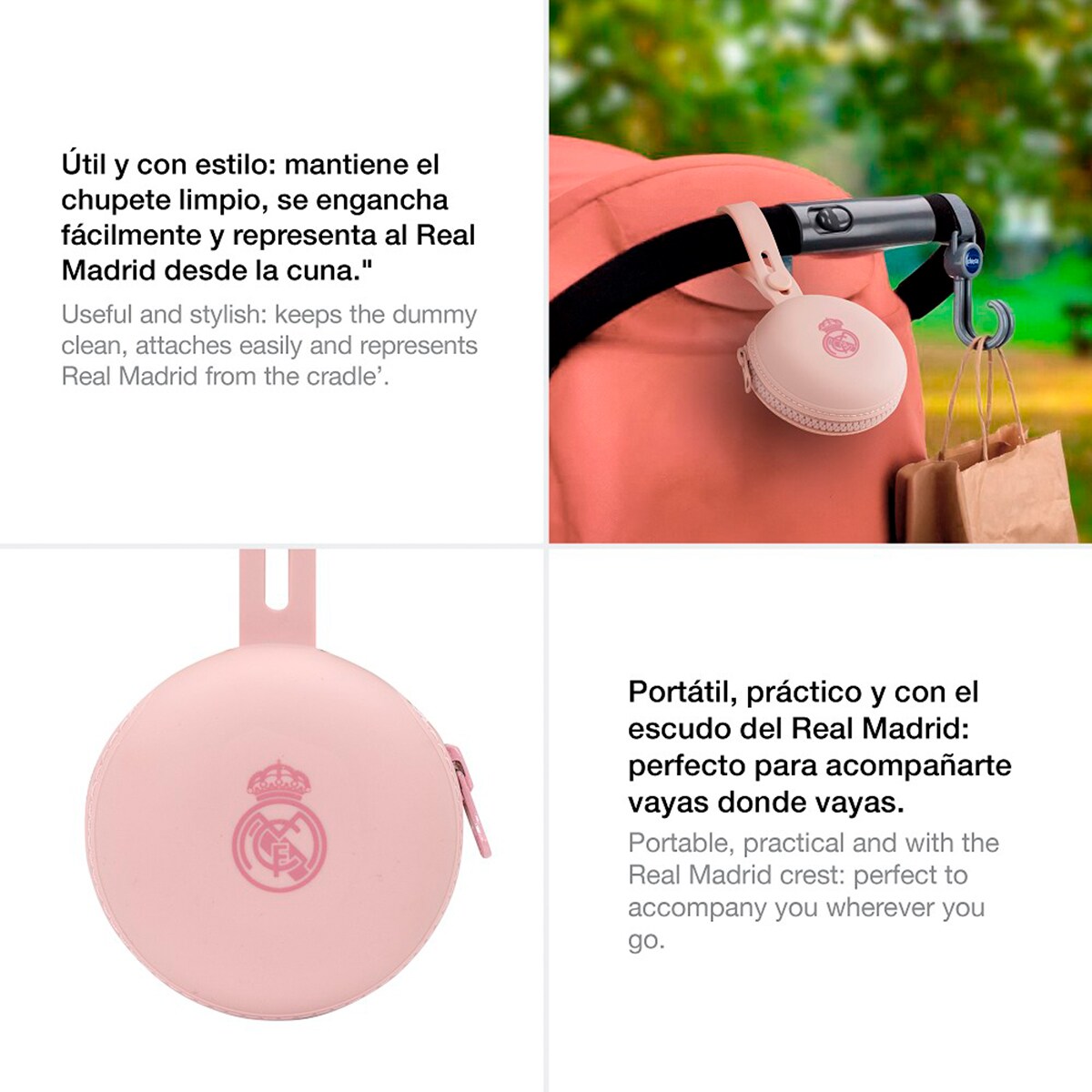 Portachupete de silicona rosa Rosa-5