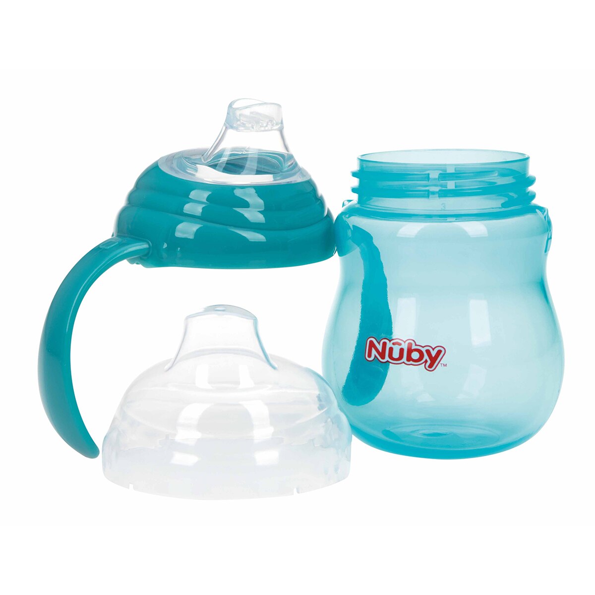 Taza antigoteo lisa con asas aqua - 270ml - 6m+ Azul-5