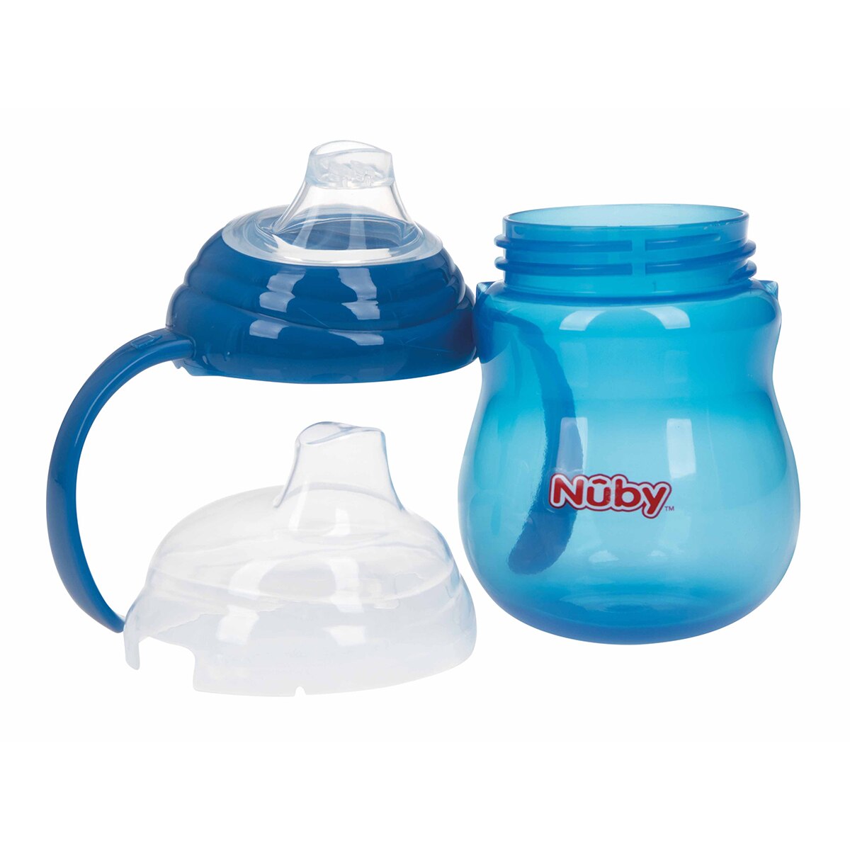 Taza antigoteo lisa con asas azul - 270ml - 6m+ Azul-3