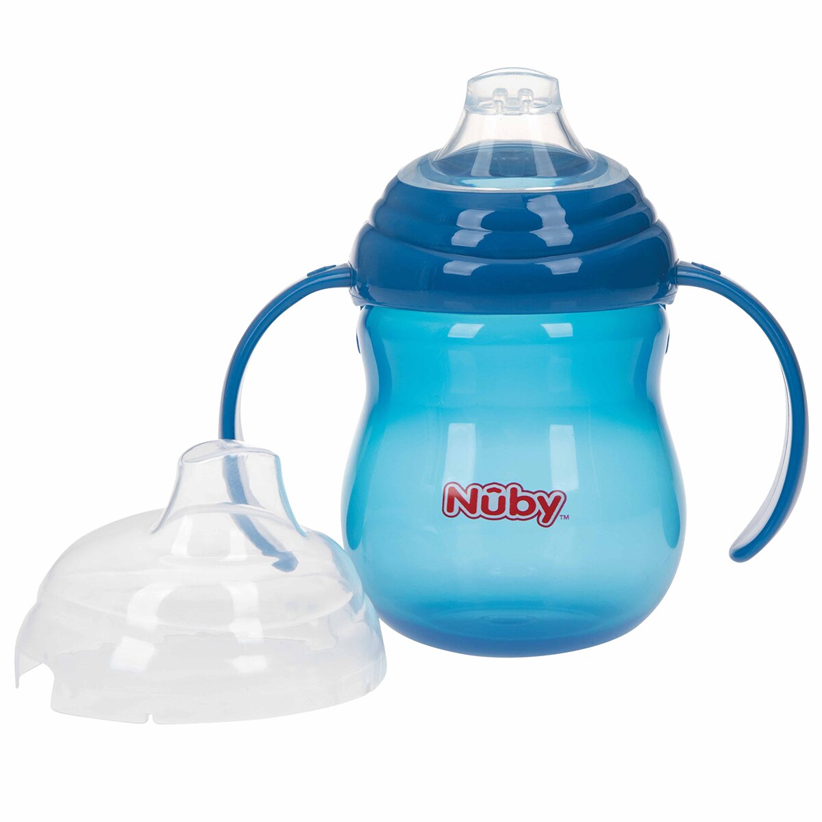 Taza antigoteo lisa con asas azul - 270ml - 6m+ Azul-5