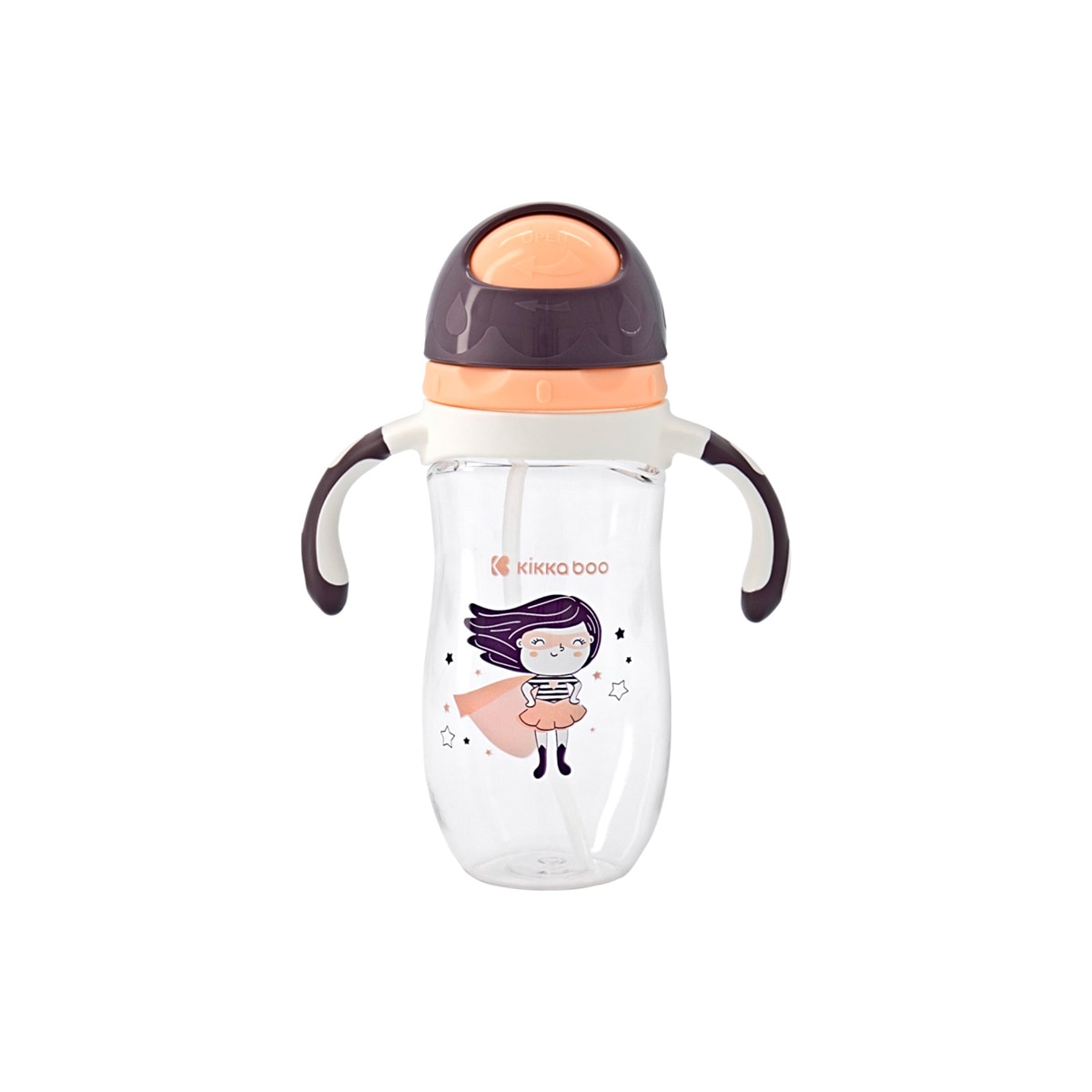 Taza de aprendizaje de tritan con pajita Supergirl 300ml Naranja-1