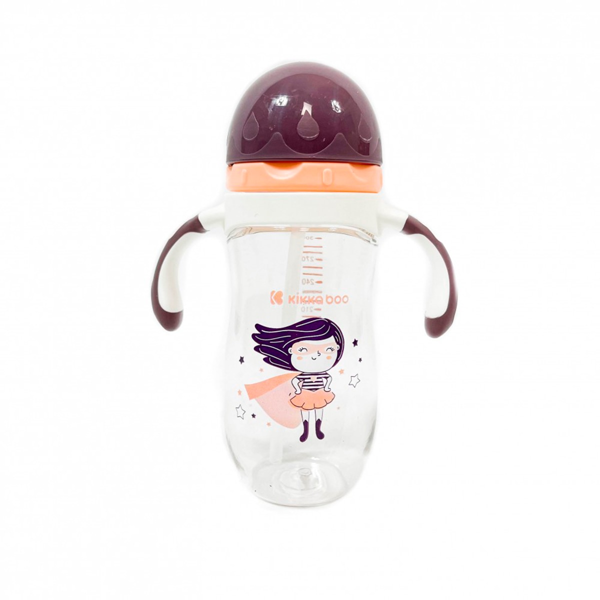 Taza de aprendizaje de tritan con pajita Supergirl 300ml Naranja-2