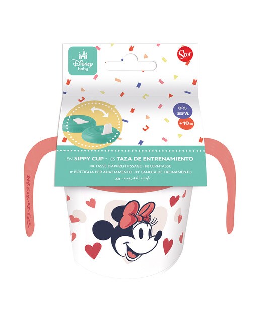 Stor taza entrenamiento 250 ml minnie mouse heart full Rosa-2