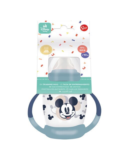 Stor taza entrenamiento fancy 270 ml con boquilla de silicona mickey mouse full of smiles Azul-2