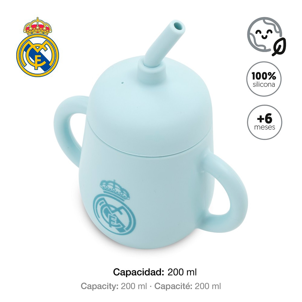 Imagen 0 de Vaso antigoteo + pajita de silicona azul