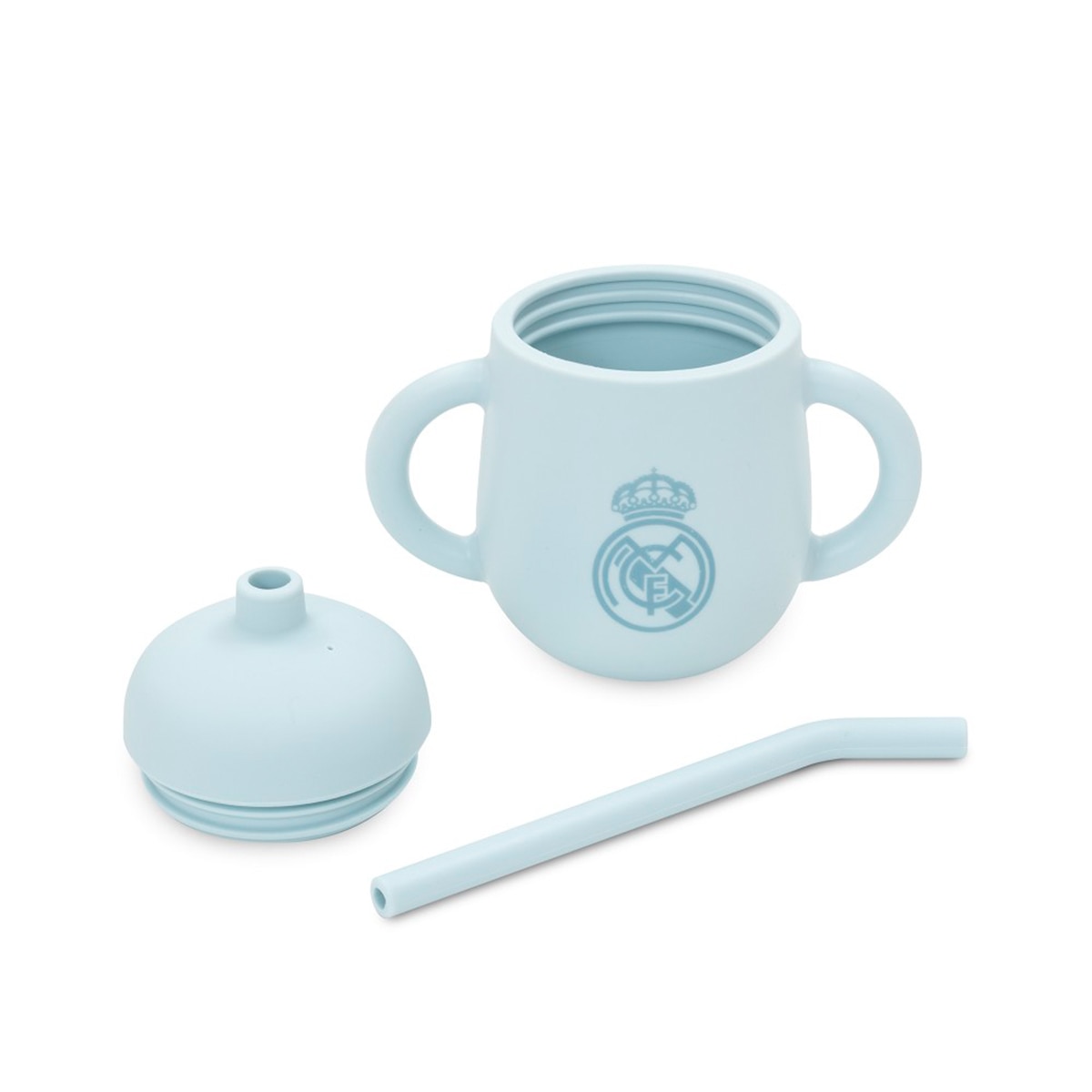 Vaso antigoteo + pajita de silicona azul Azul-3