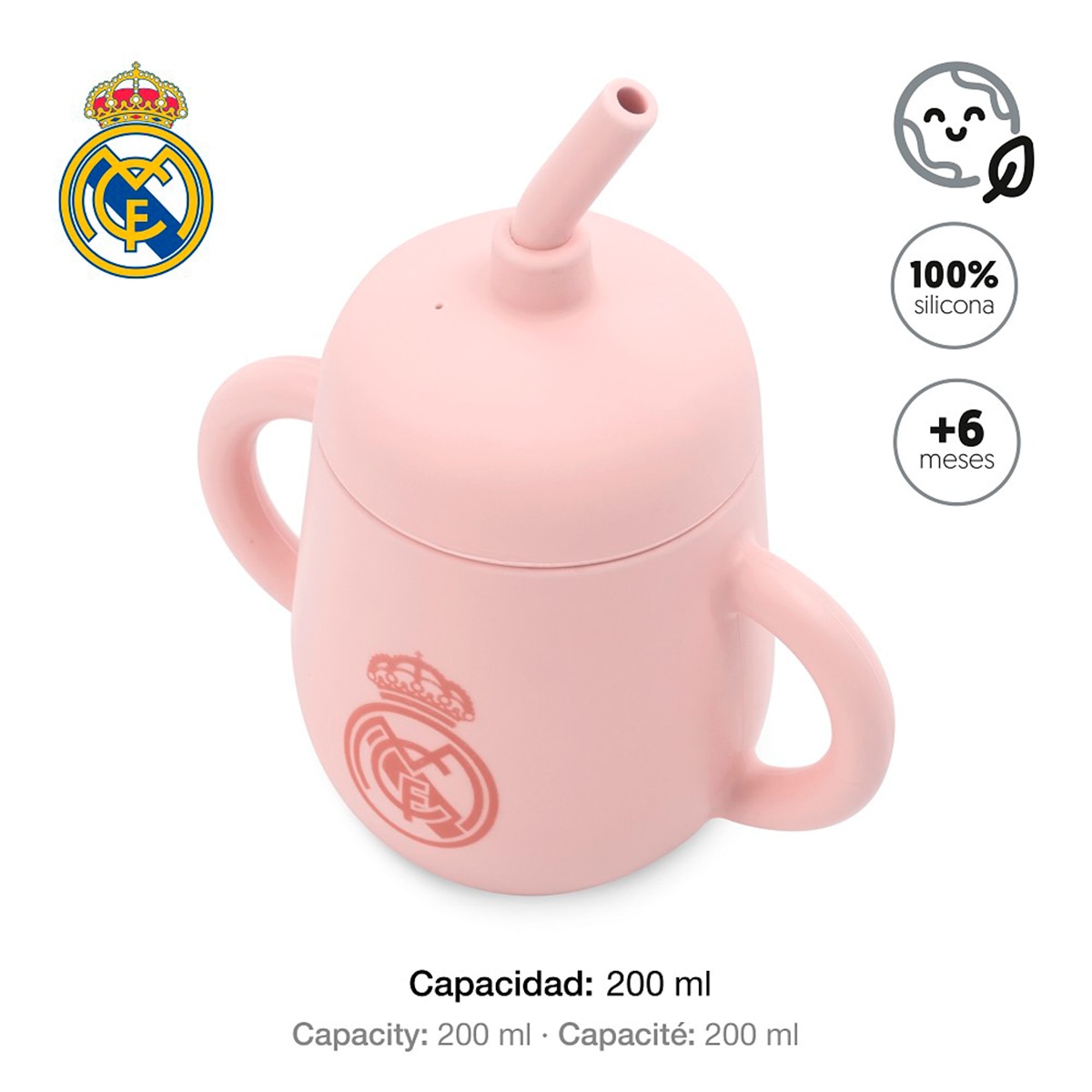 Imagen 0 de Vaso antigoteo + pajita de silicona rosa