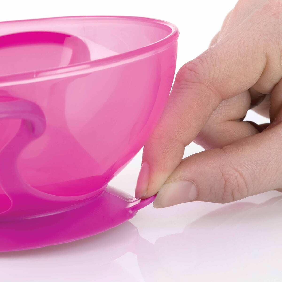 Bol con ventosa Nuby con Cuchara y Tapa (6 M+) rosa Rosa-2