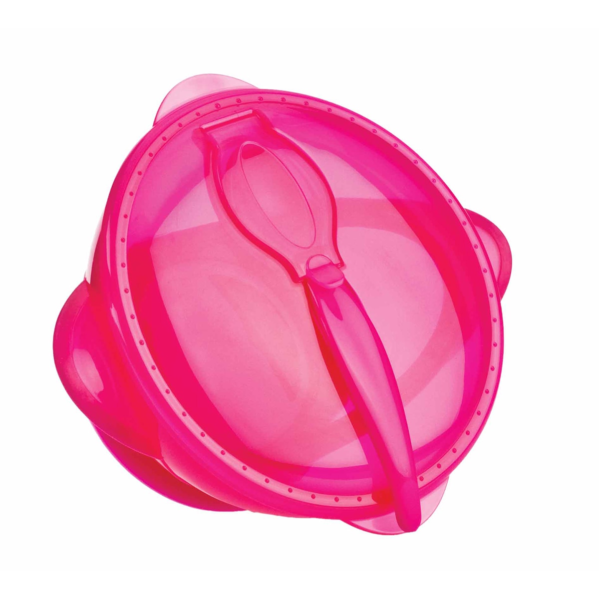 Bol con ventosa Nuby con Cuchara y Tapa (6 M+) rosa Rosa-8
